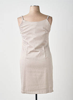 Robe mi-longue col rond fines bretelles beige CHEMA BLANCO femme
