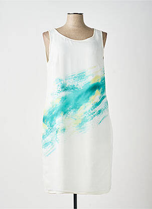 Robe mi-longue coupe fluide sans manche beige ANDAMIO femme