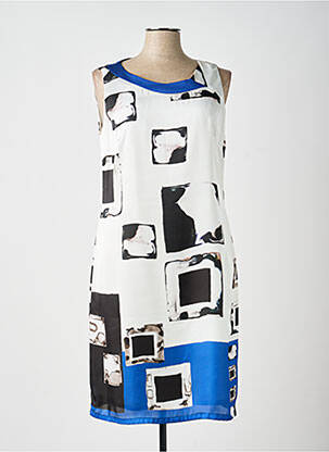 Robe mi-longue coupe fluide sans manche beige ANDAMIO femme