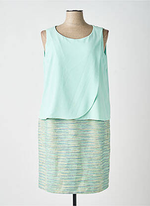 Robe mi-longue sans manche sans manche vert ANDAMIO femme