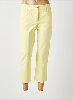 Pantalon 7/8 tissage popeline taille normale jaune DIANE LAURY femme