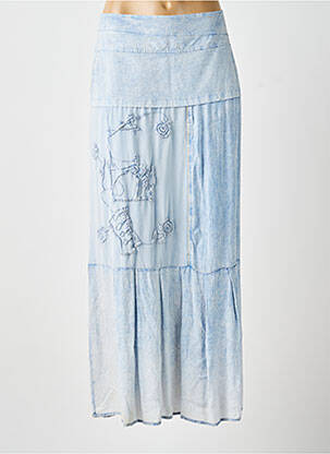 Jupe longue fermeture zippée au dos bleu ELISA CAVALETTI femme