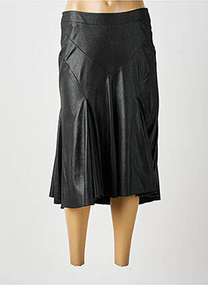 Jupe mi-longue taille à pinces marron LAUREN VIDAL femme