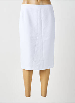 Jupe mi-longue taille à pinces blanc MODISSIMO femme