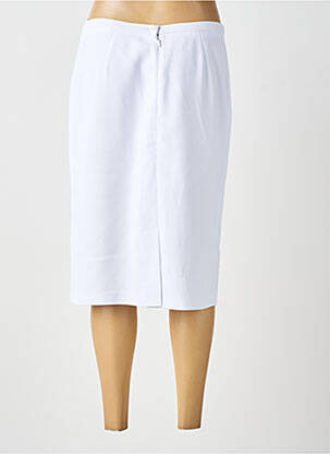 Jupe mi-longue taille à pinces blanc MODISSIMO femme