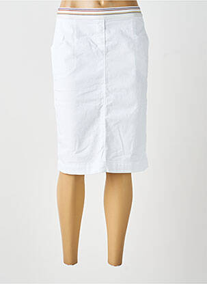 Jupe mi-longue stretch blanc TONI femme