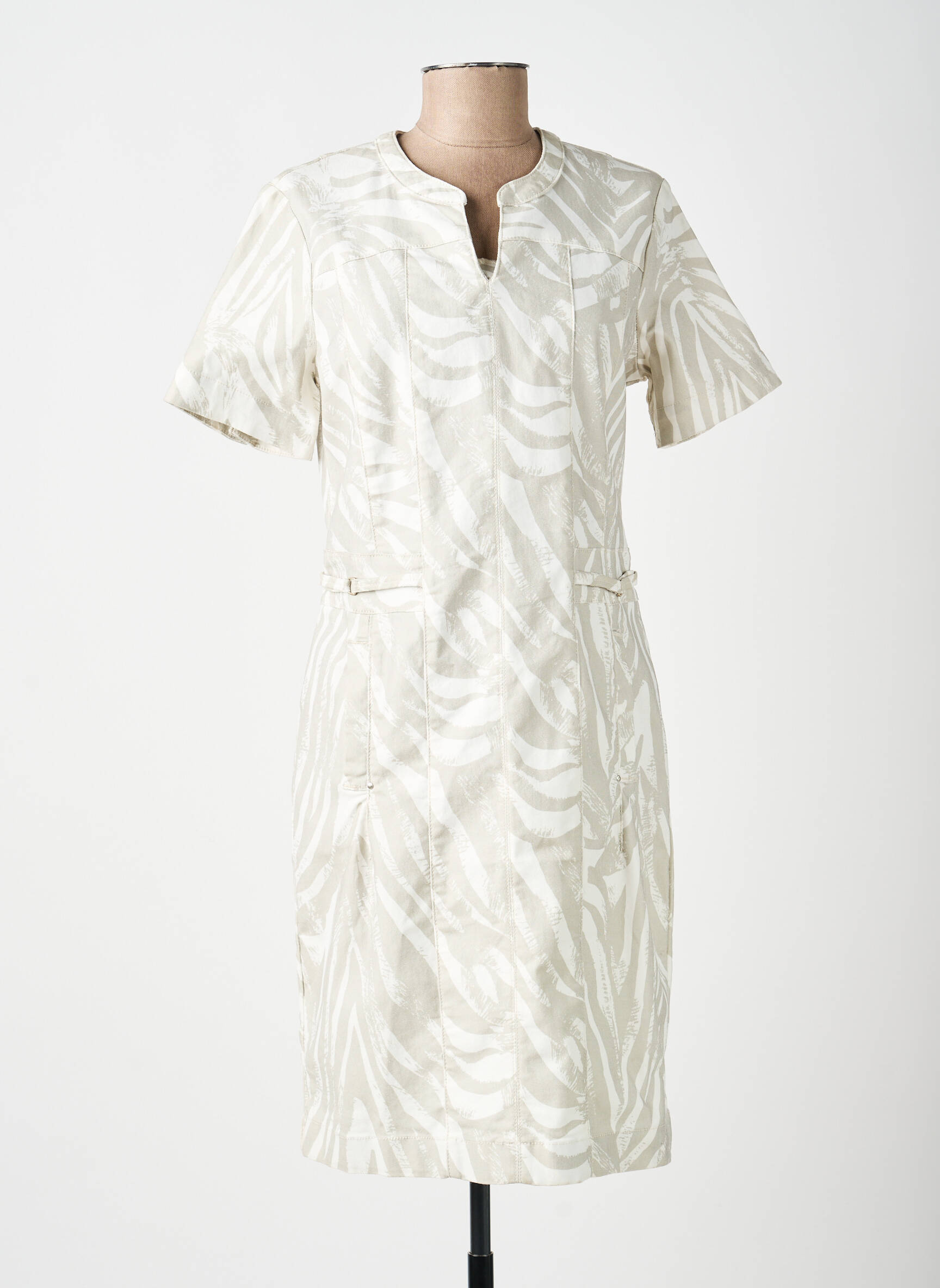 Robe mi-longue manches courtes manches courtes gris DIANE LAURY femme