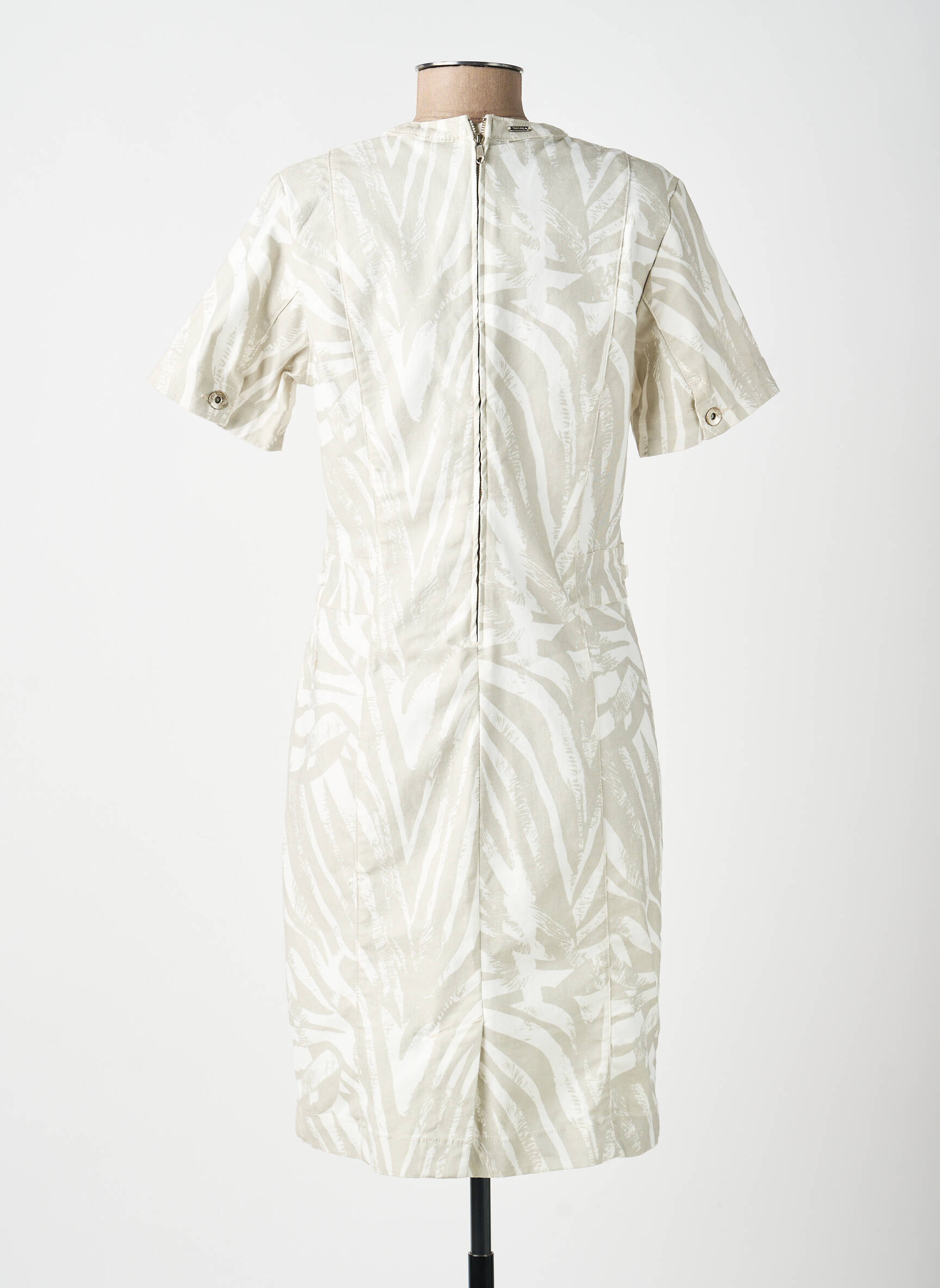 Robe mi-longue manches courtes manches courtes gris DIANE LAURY femme