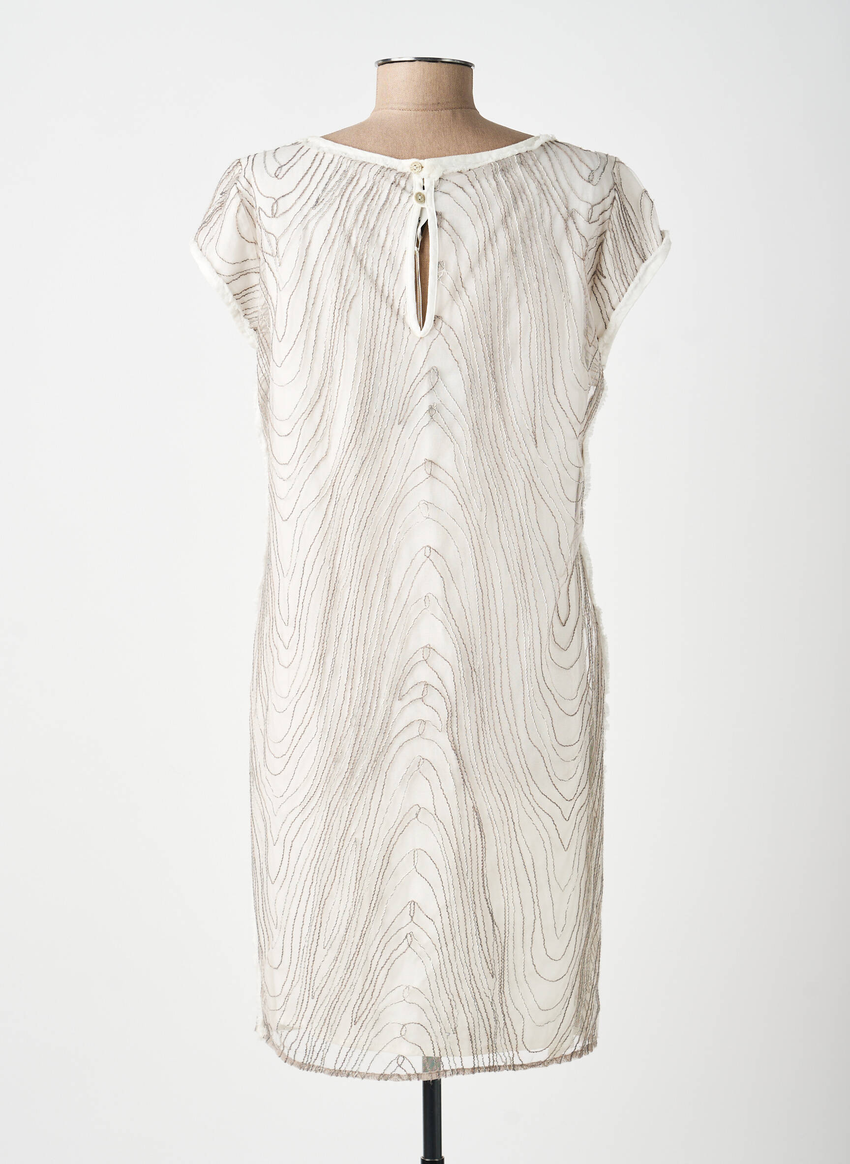 Robe mi-longue manches courtes manches courtes gris DANIELA DALLAVALLE femme