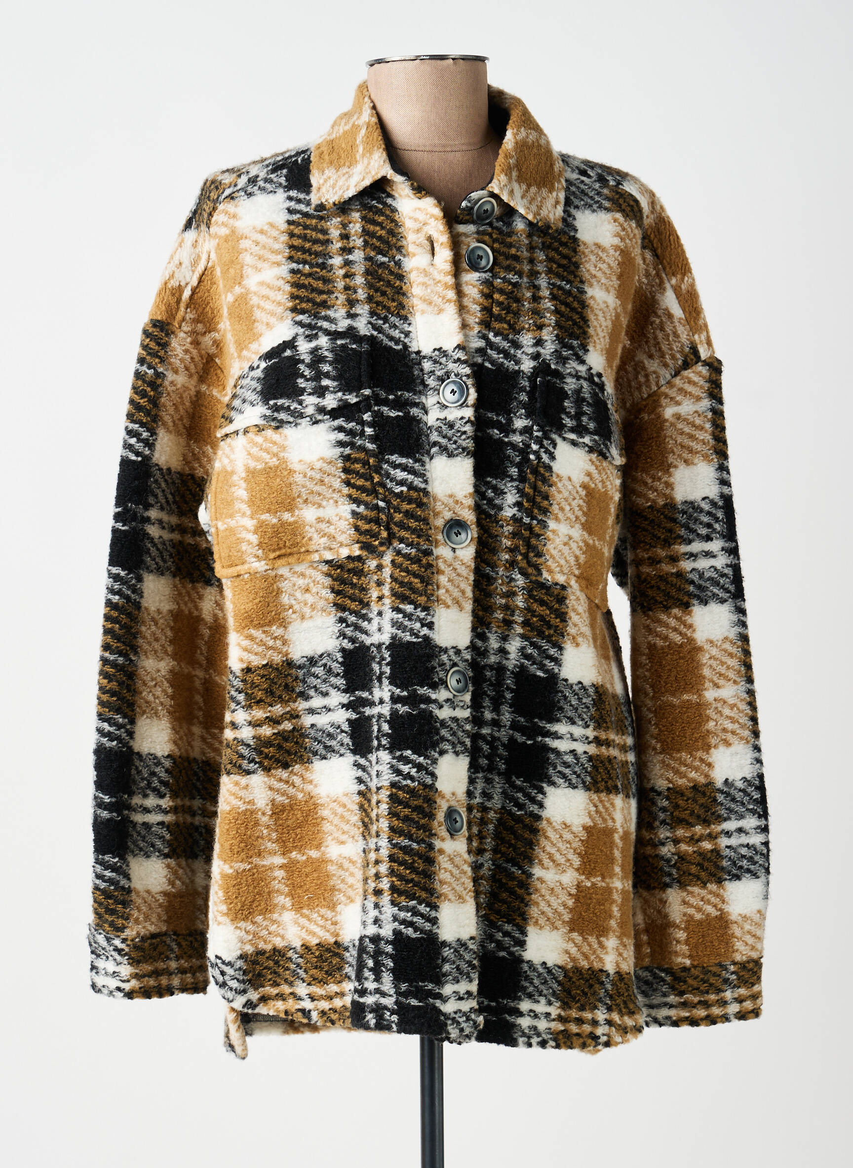 Veste casual poignets boutonnés avec fente beige TONI femme