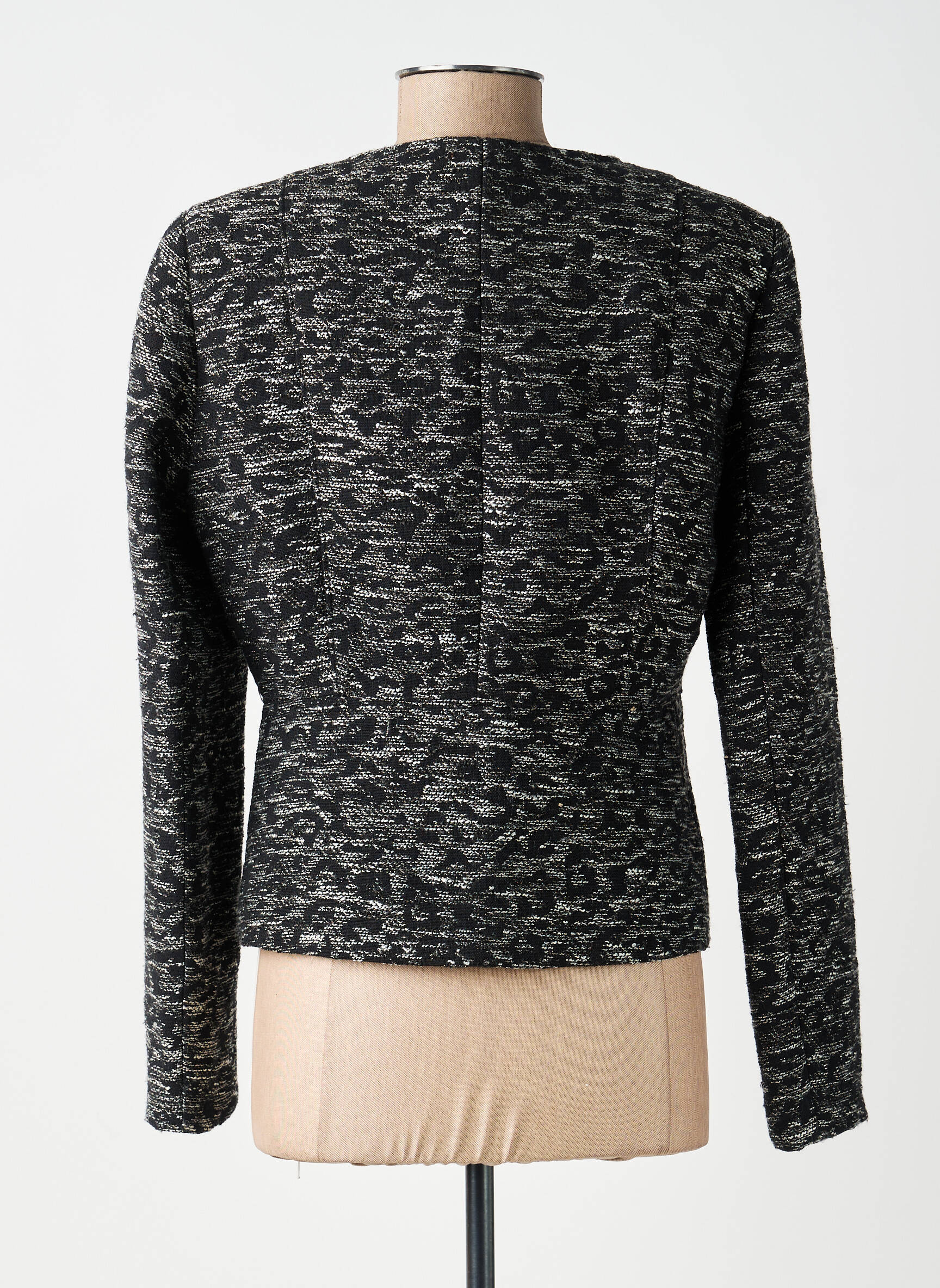 Veste chic col rond noir SMASHED LEMON femme