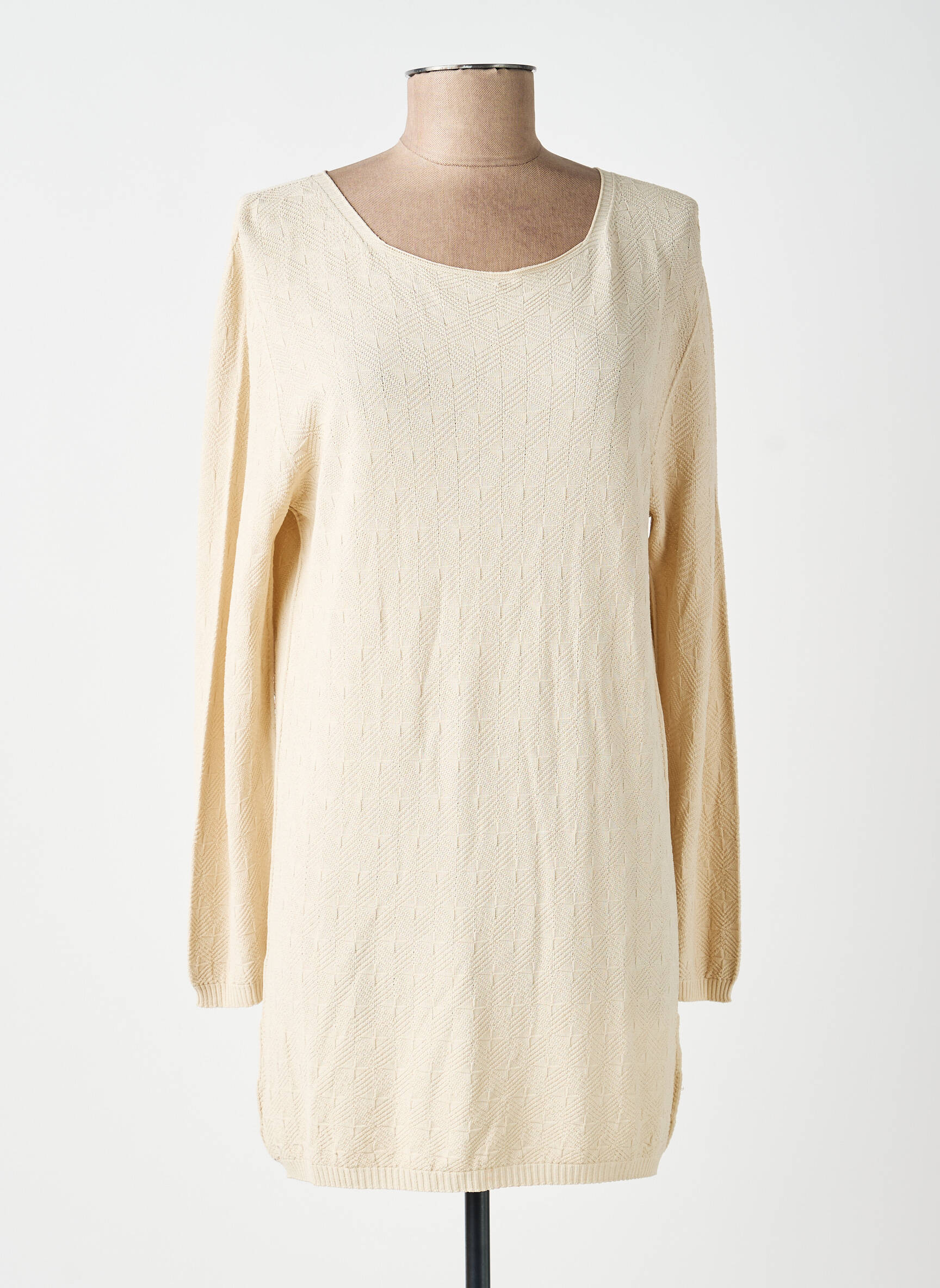 Pull tunique stretch manches longues beige ESCORPION femme