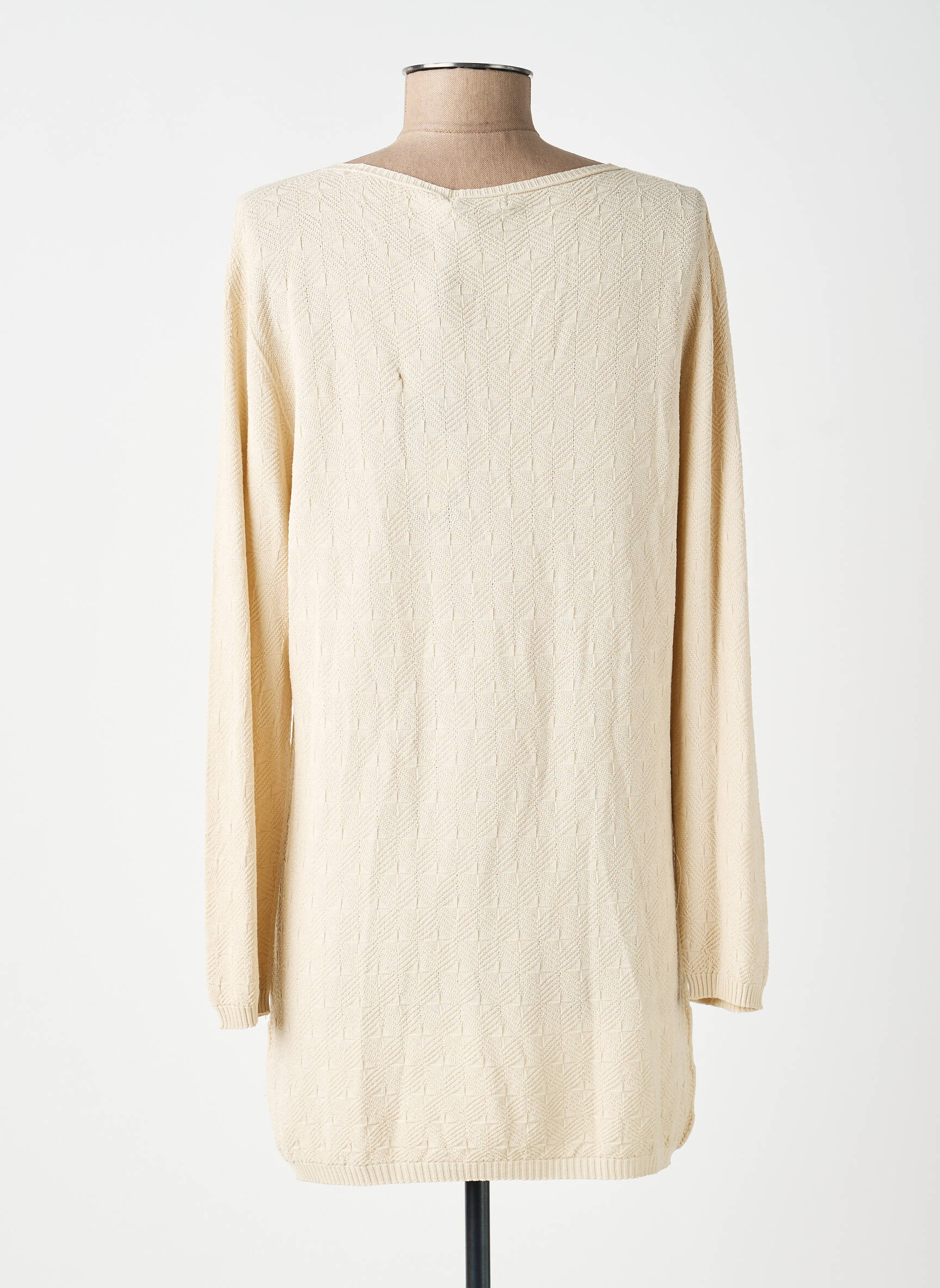 Pull tunique stretch manches longues beige ESCORPION femme
