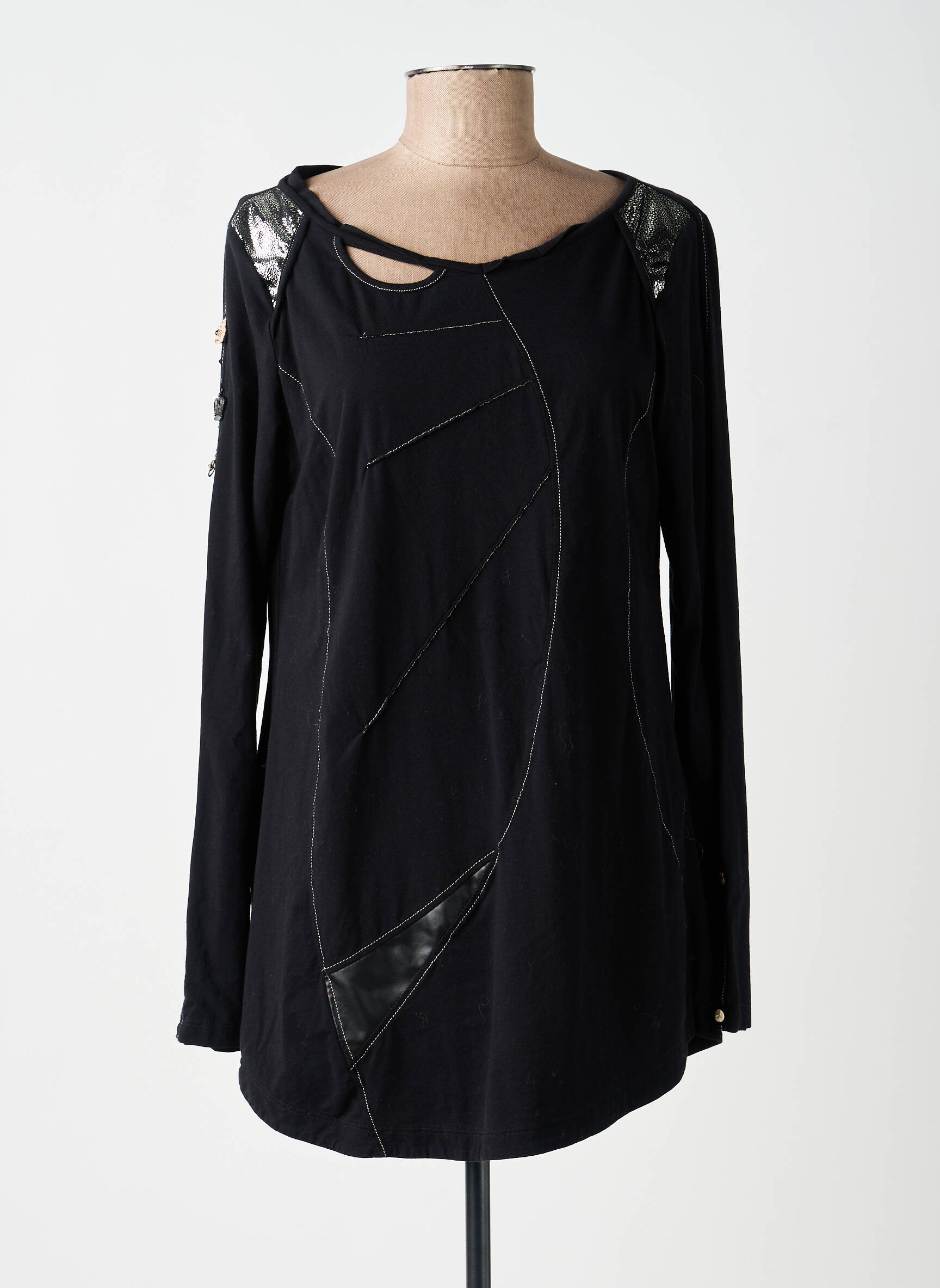 Top manches longues manches longues noir ELISA CAVALETTI femme