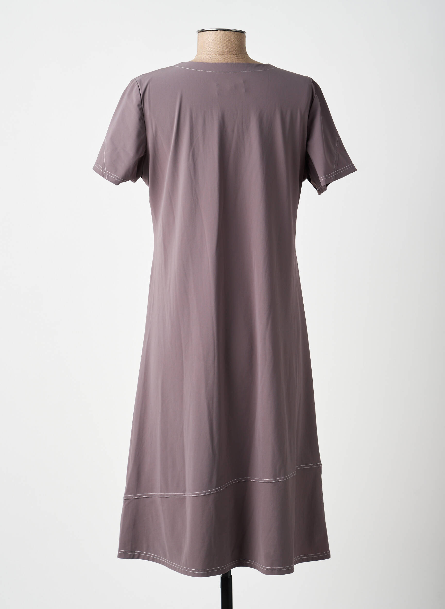 Robe mi-longue manches courtes manches courtes gris JEAN DELFIN femme