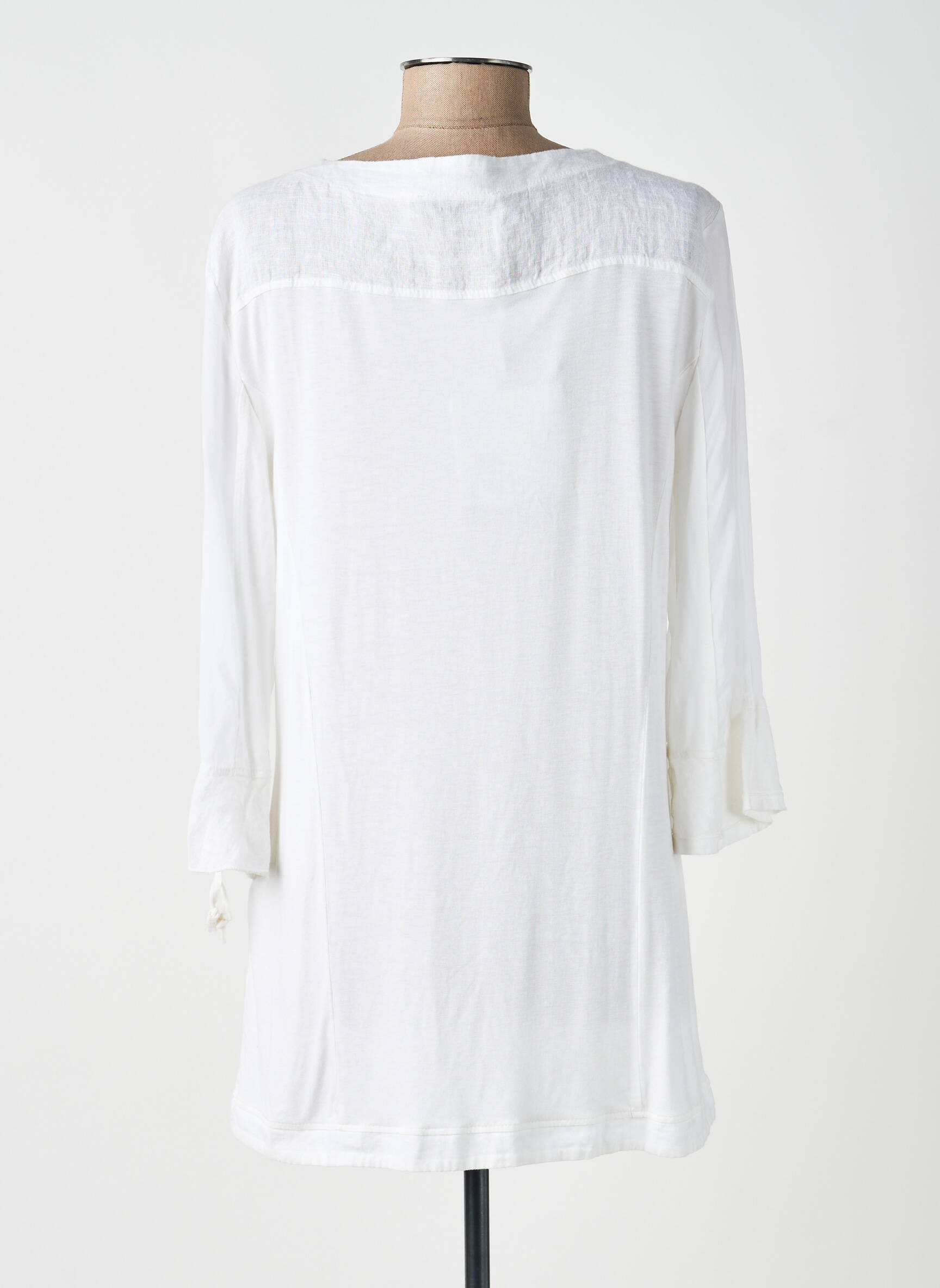 Tunique manches longues légère et transparente blanc ELISA CAVALETTI femme