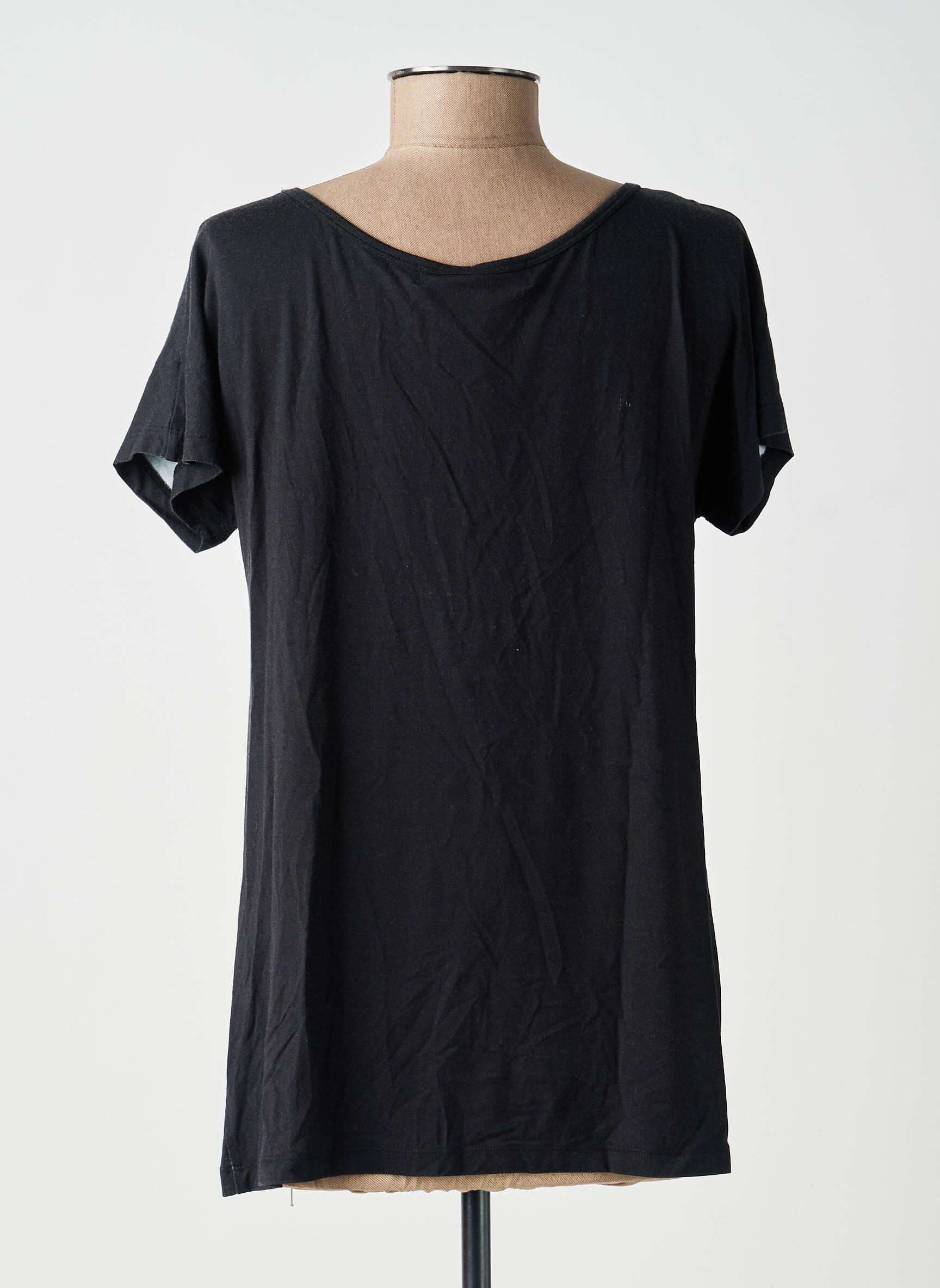T-shirt sérigraphie avec strass manches courtes noir ANANKE femme