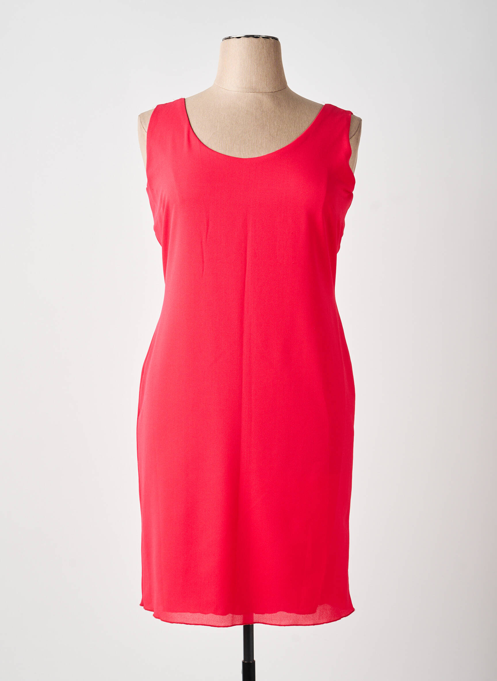 Robe mi-longue sans manche sans manche rouge CHEMA BLANCO femme