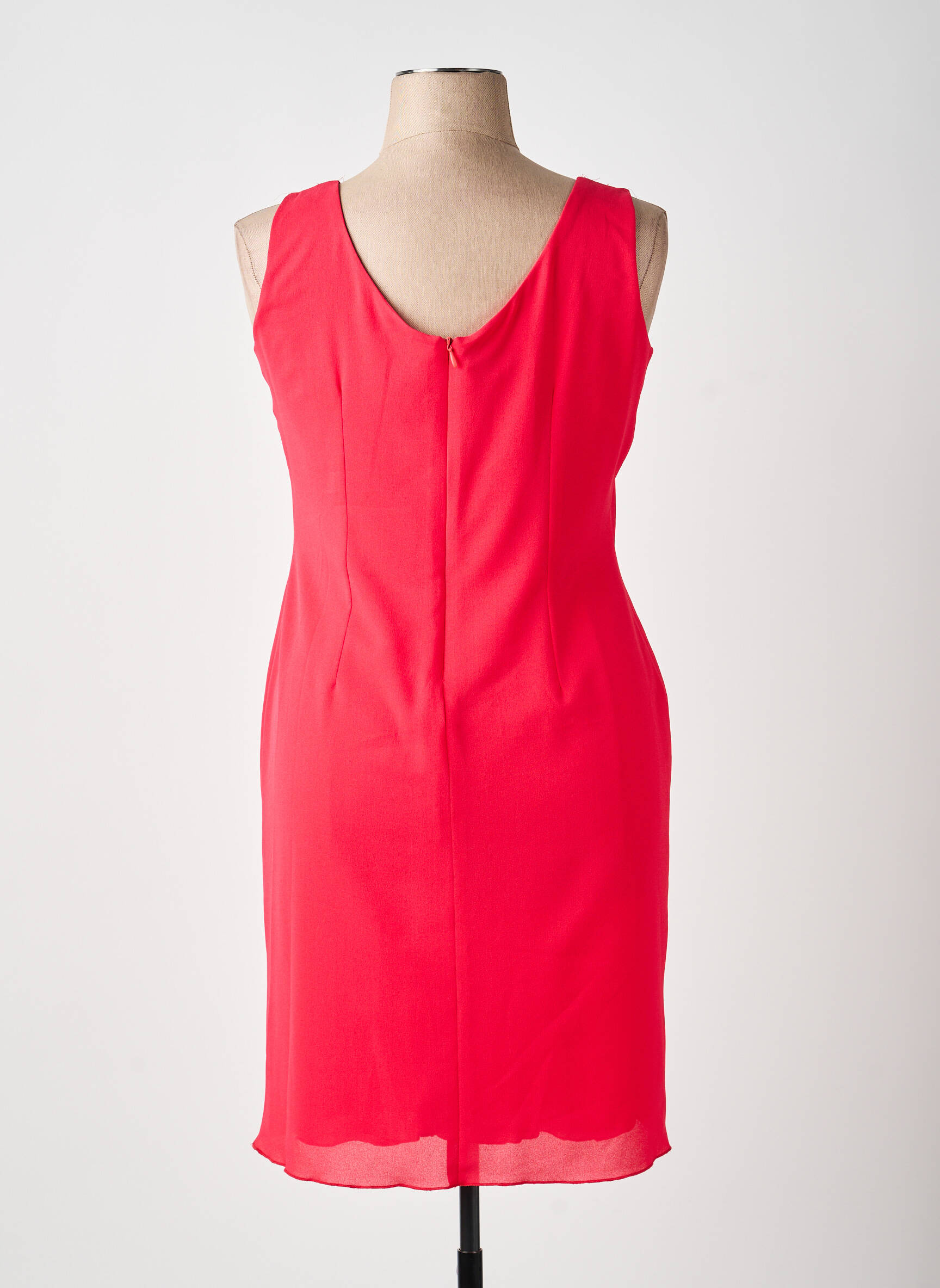 Robe mi-longue sans manche sans manche rouge CHEMA BLANCO femme