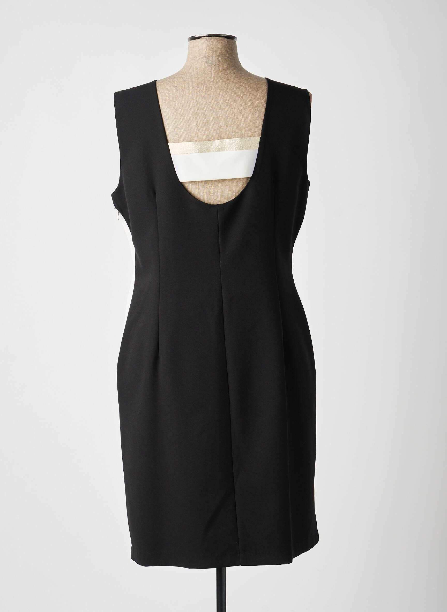 Robe mi-longue sans manche sans manche beige ANDAMIO femme