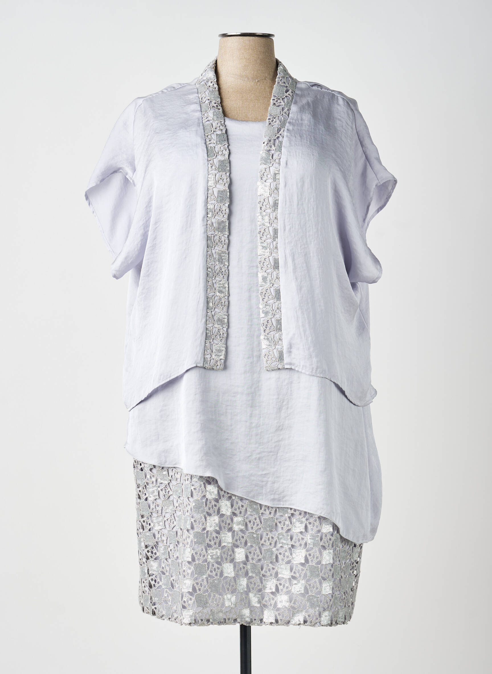 Ensemble robe doublure gris ANDAMIO femme