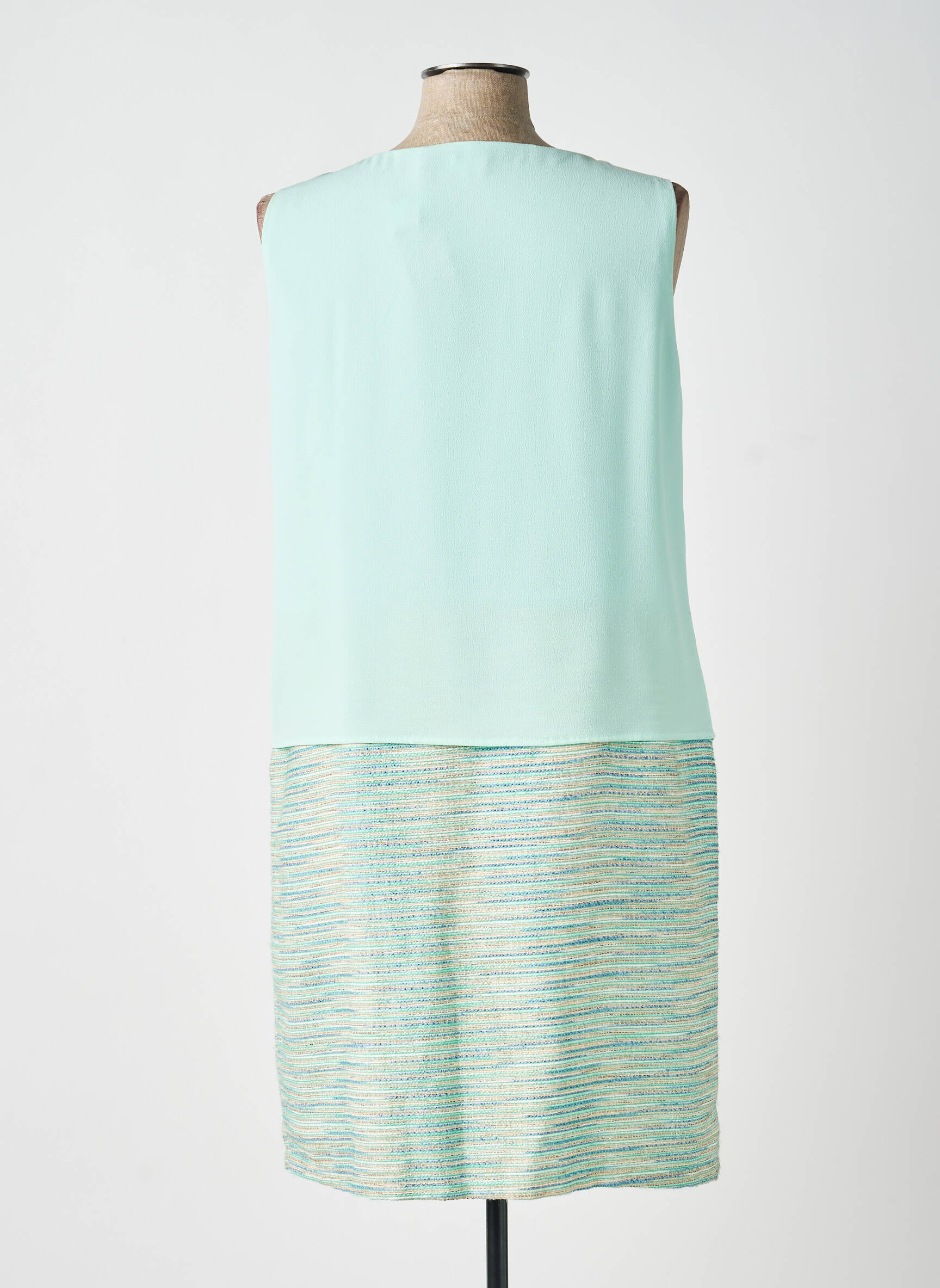 Robe mi-longue sans manche sans manche vert ANDAMIO femme