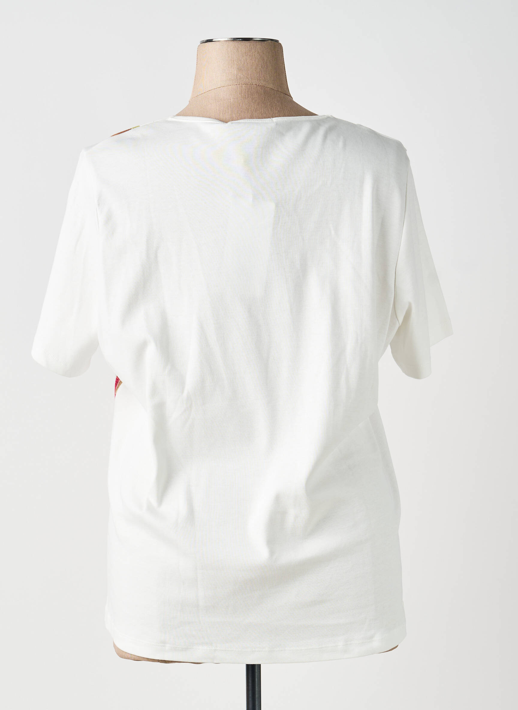 T-shirt col v manches courtes beige BAGORAZ femme