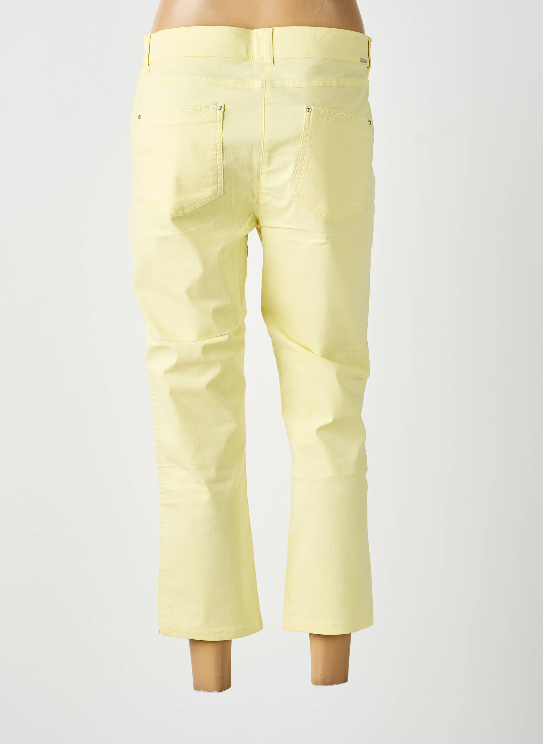 Pantalon 7/8 tissage popeline taille normale jaune DIANE LAURY femme