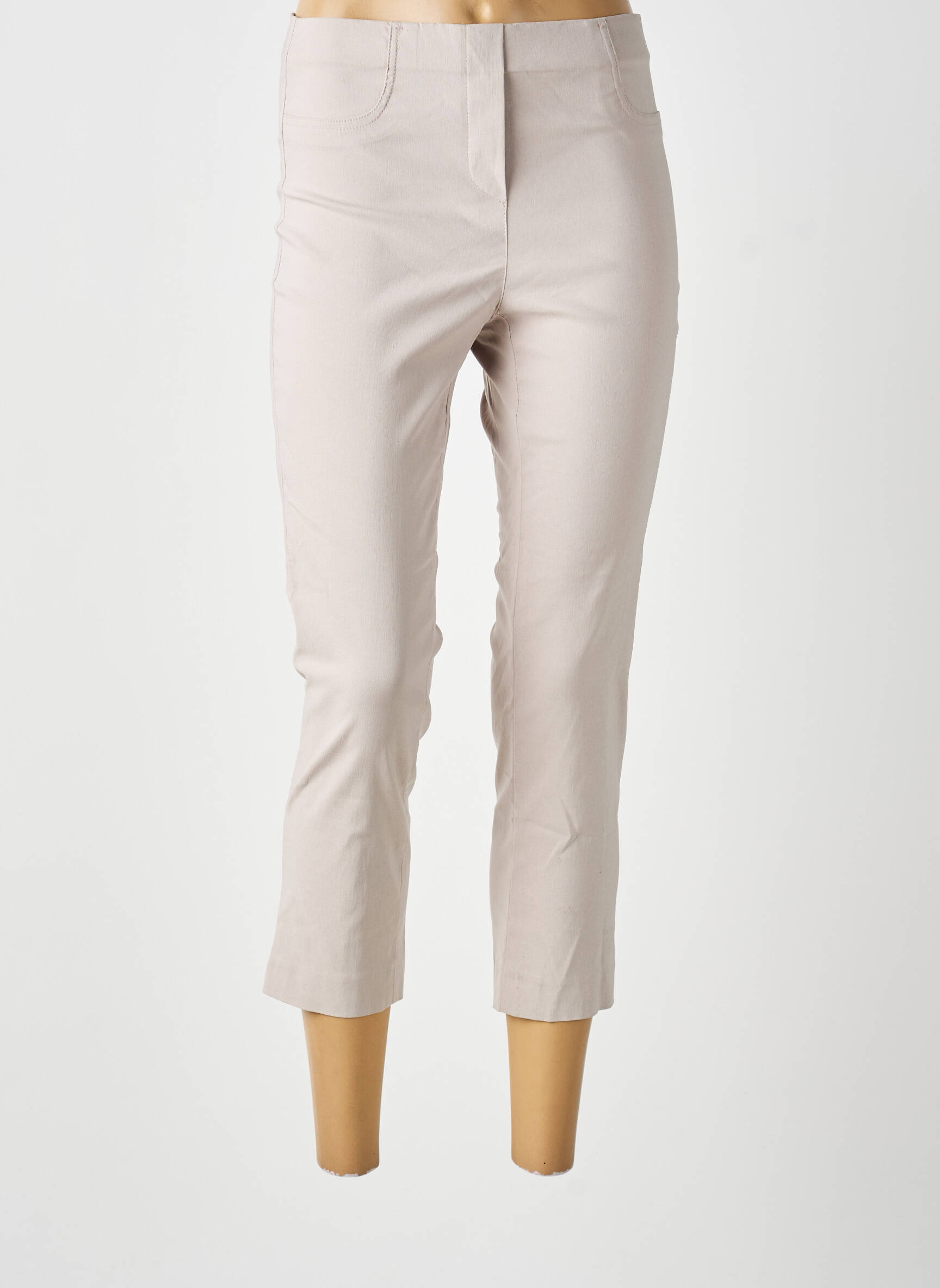 Pantacourt stretch taille normale gris LAUREN VIDAL femme