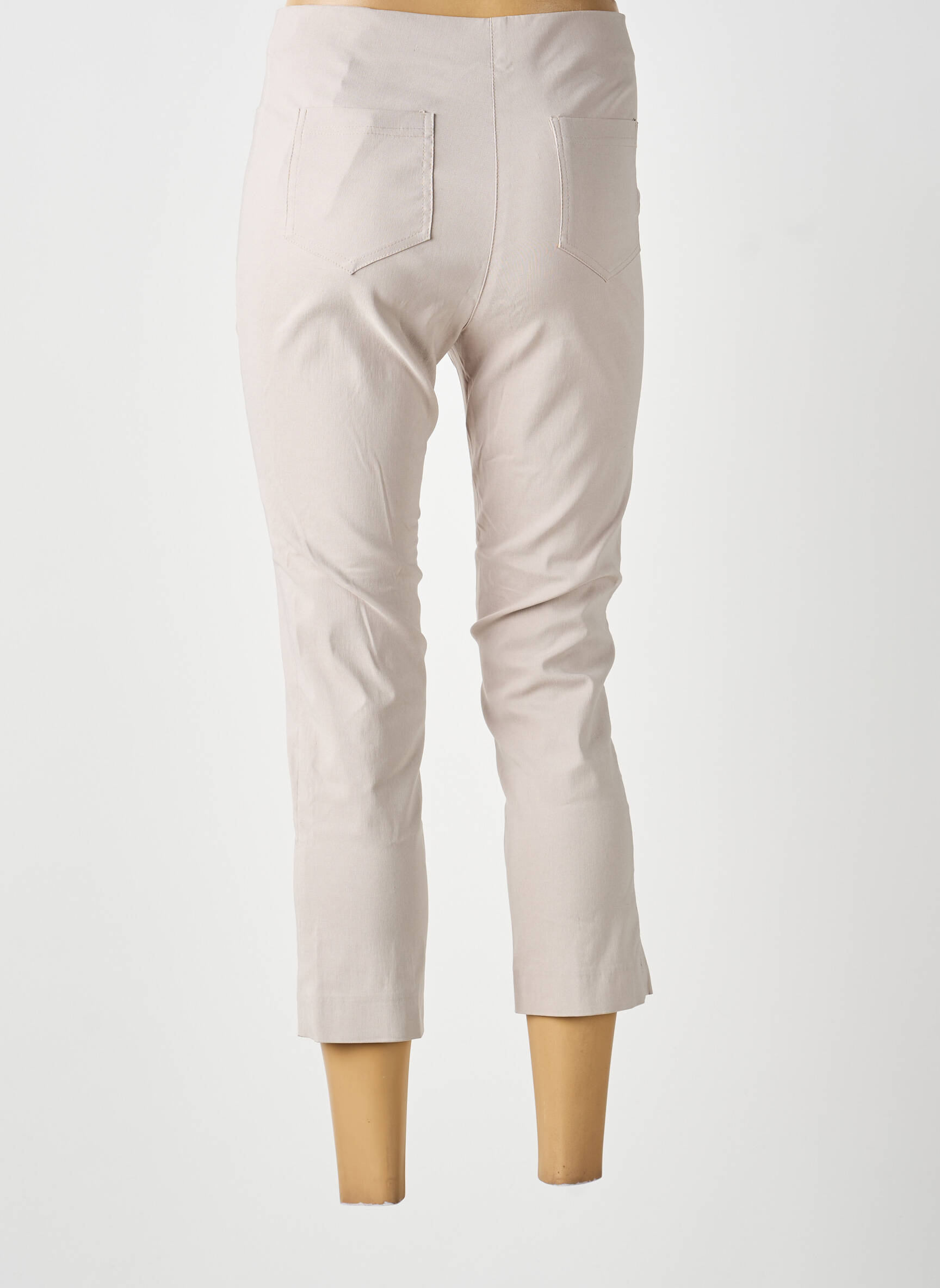Pantacourt stretch taille normale gris LAUREN VIDAL femme