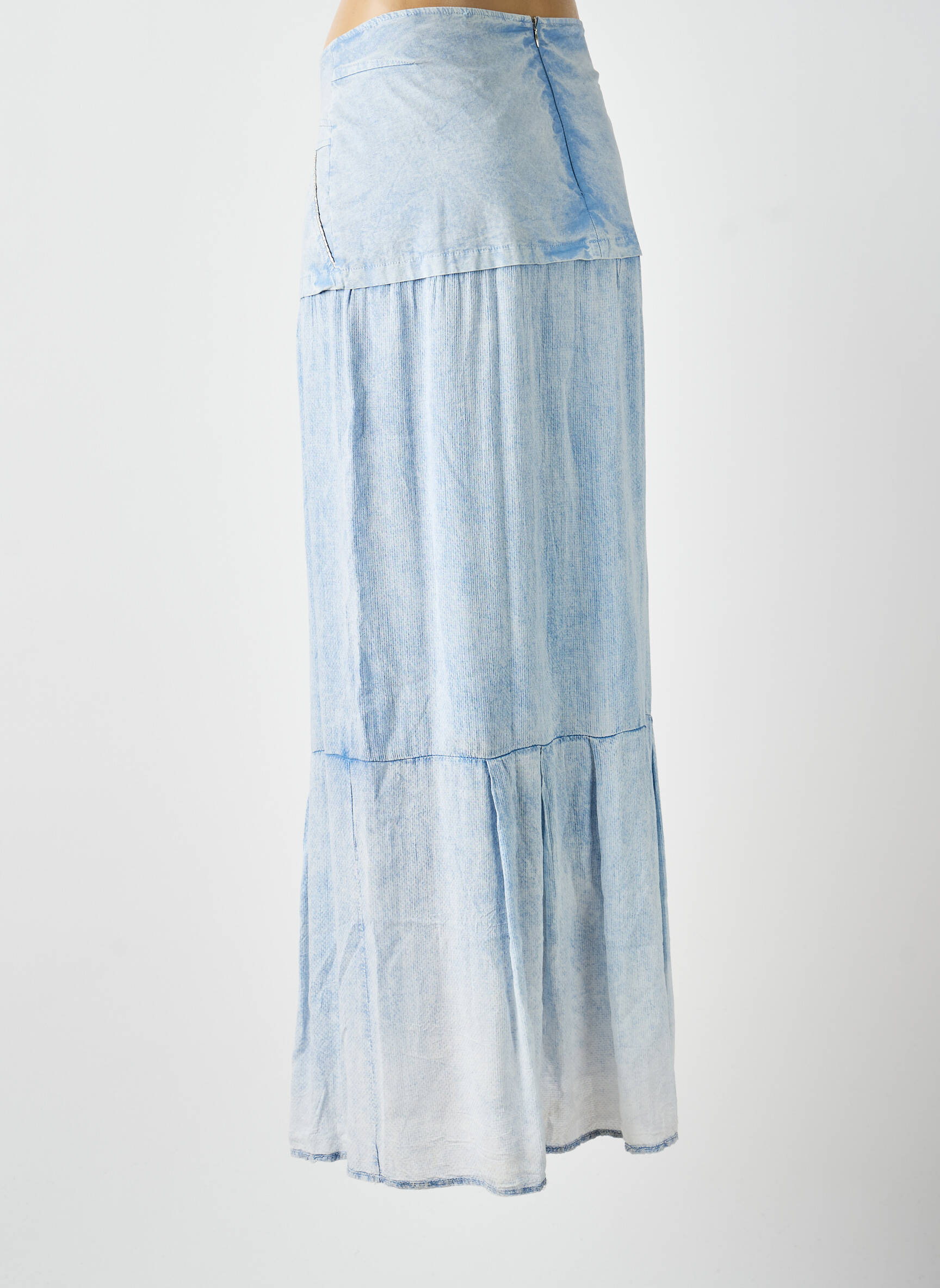 Jupe longue fermeture zippée au dos bleu ELISA CAVALETTI femme