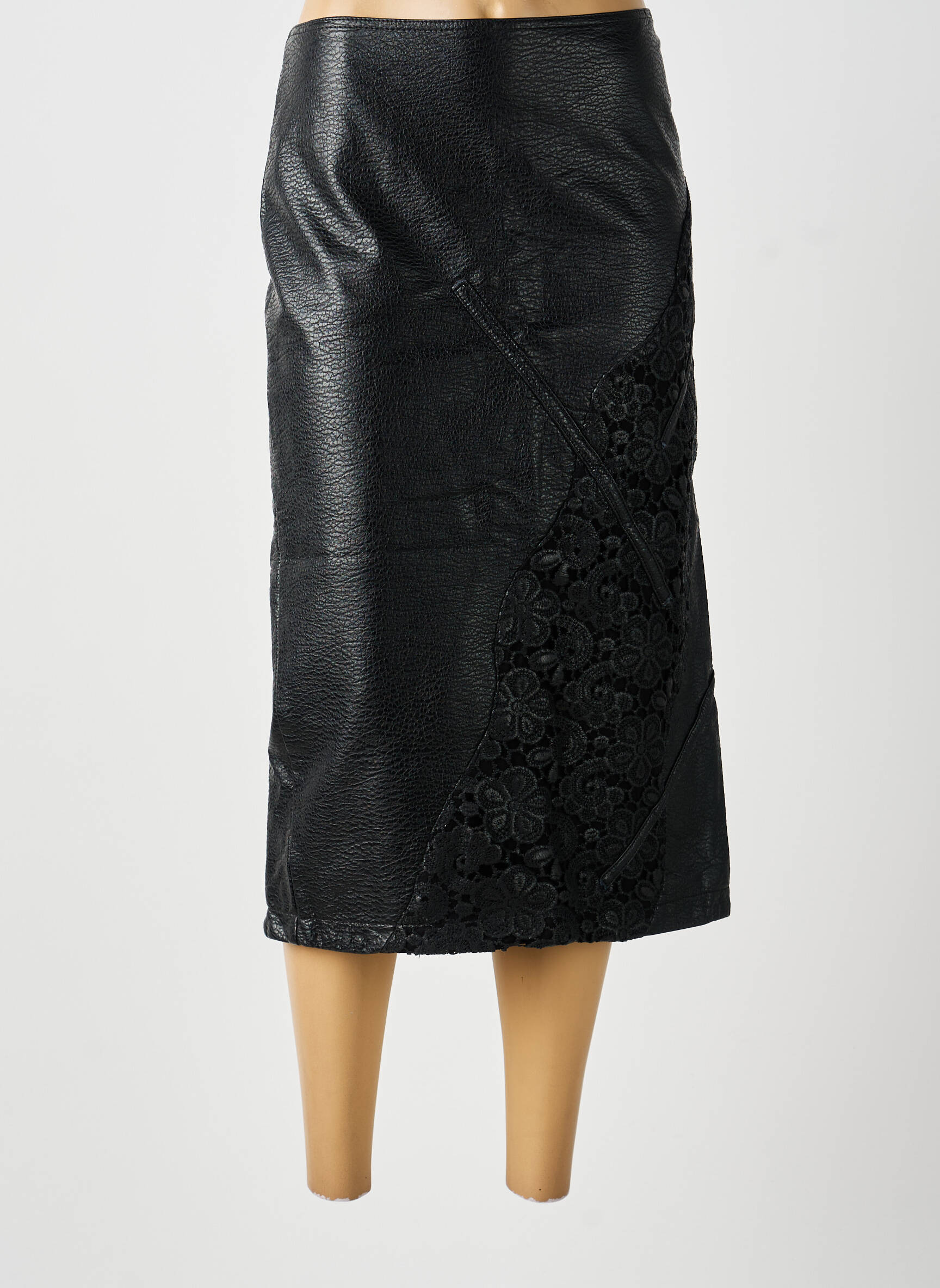 Jupe longue fermeture zippée au dos noir DANIELA DALLAVALLE femme