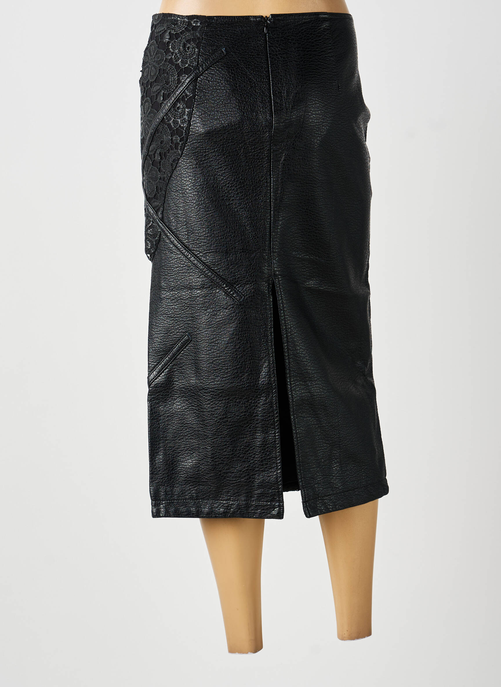 Jupe longue fermeture zippée au dos noir DANIELA DALLAVALLE femme