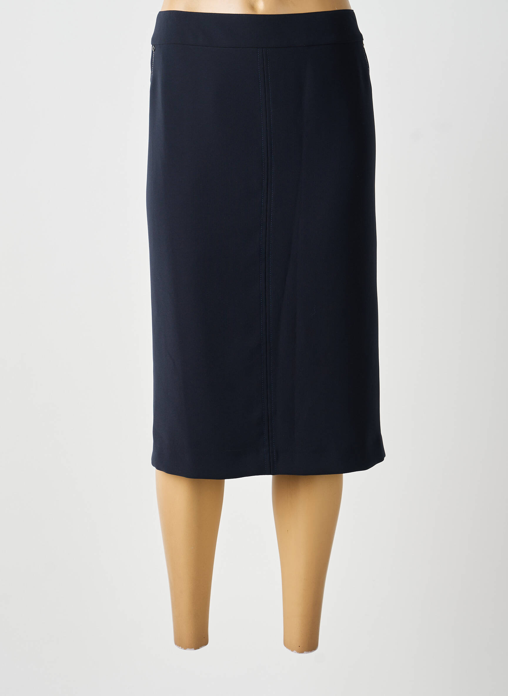 Jupe mi-longue coupe droite bleu DIANE LAURY femme