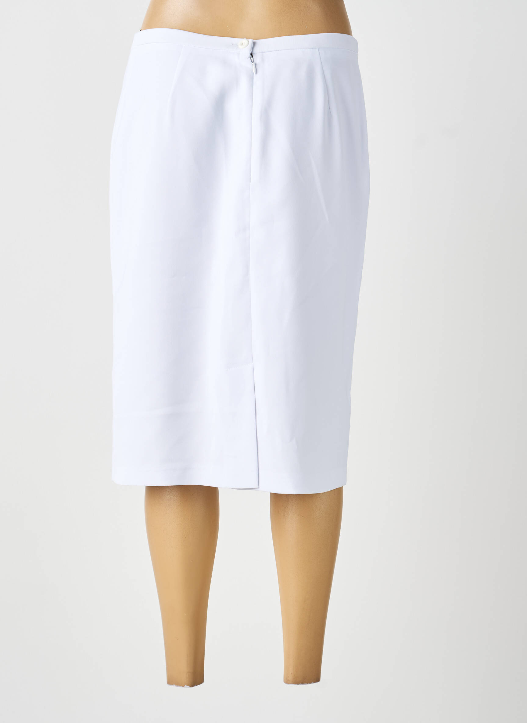 Jupe mi-longue taille à pinces blanc MODISSIMO femme