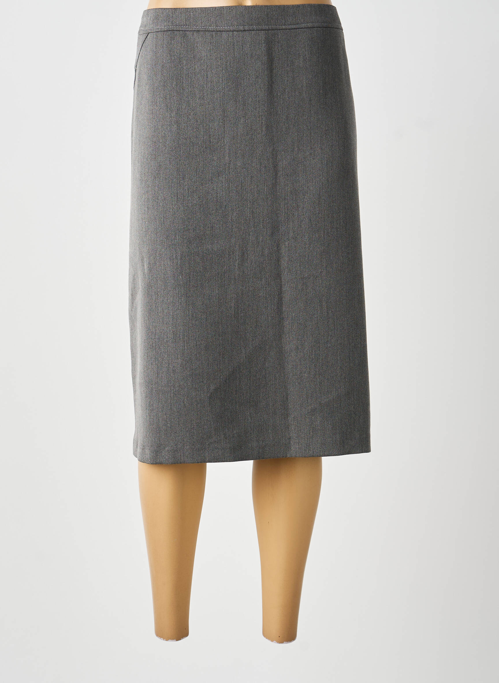 Jupe mi-longue coupe droite gris DIANE LAURY femme