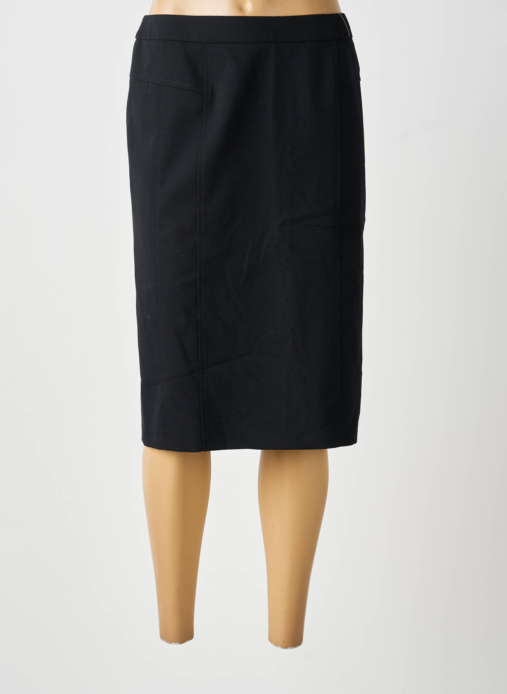 Jupe mi-longue taille à pinces noir GELCO femme