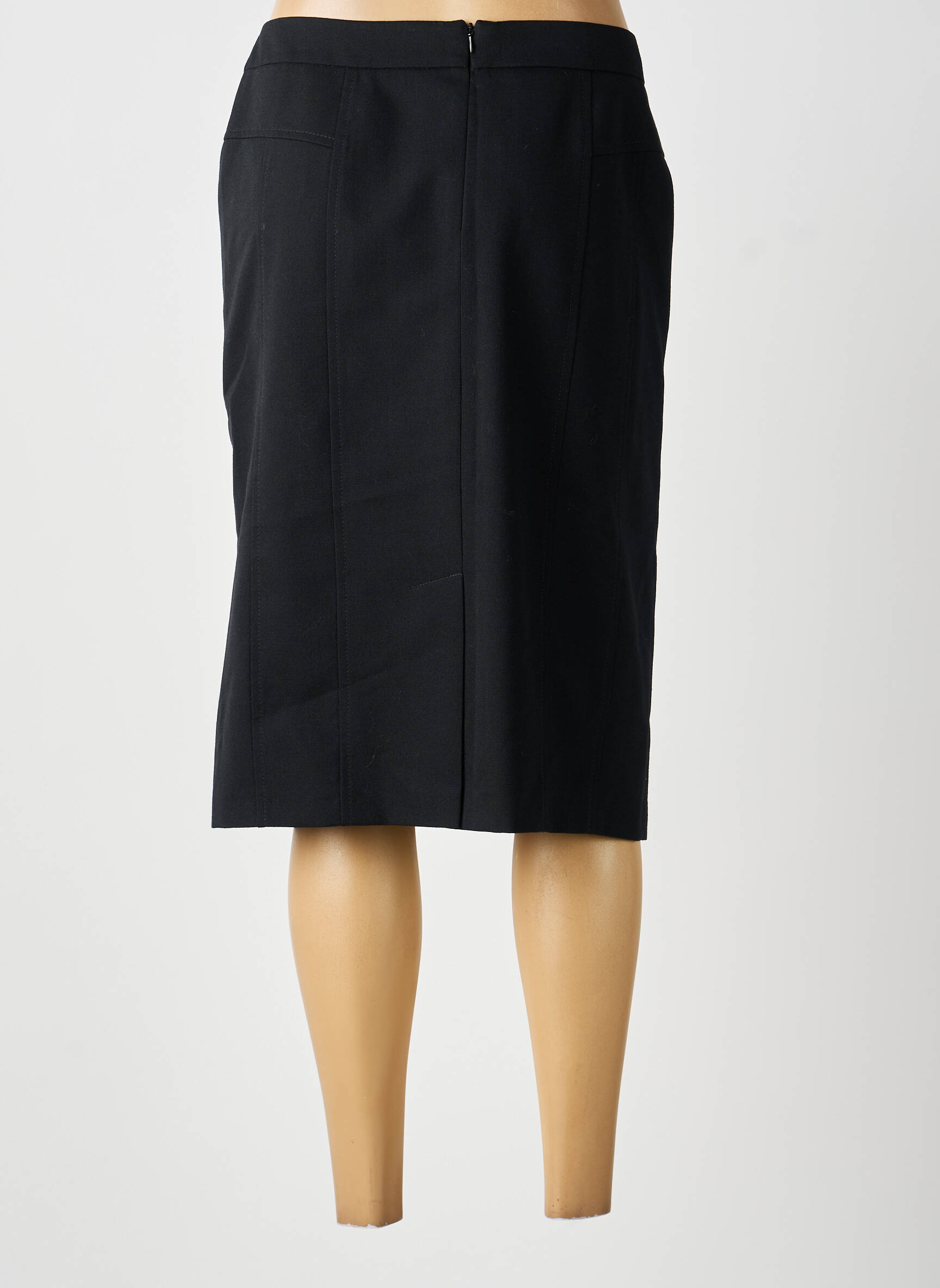 Jupe mi-longue taille à pinces noir GELCO femme