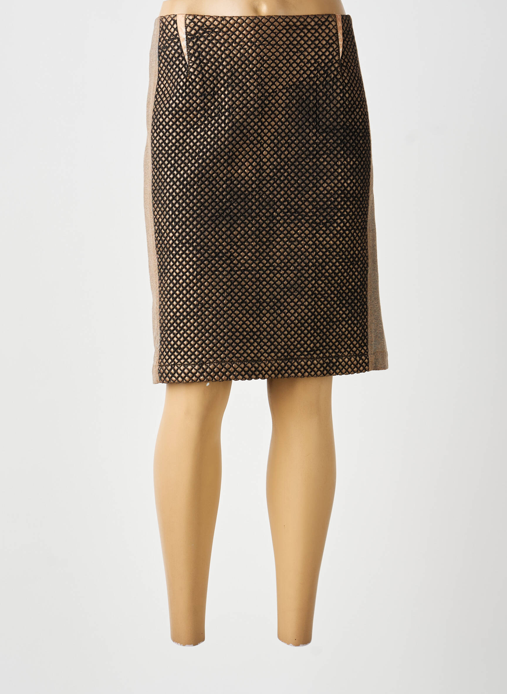 Jupe mi-longue taille à pinces marron DANIELA DALLAVALLE femme