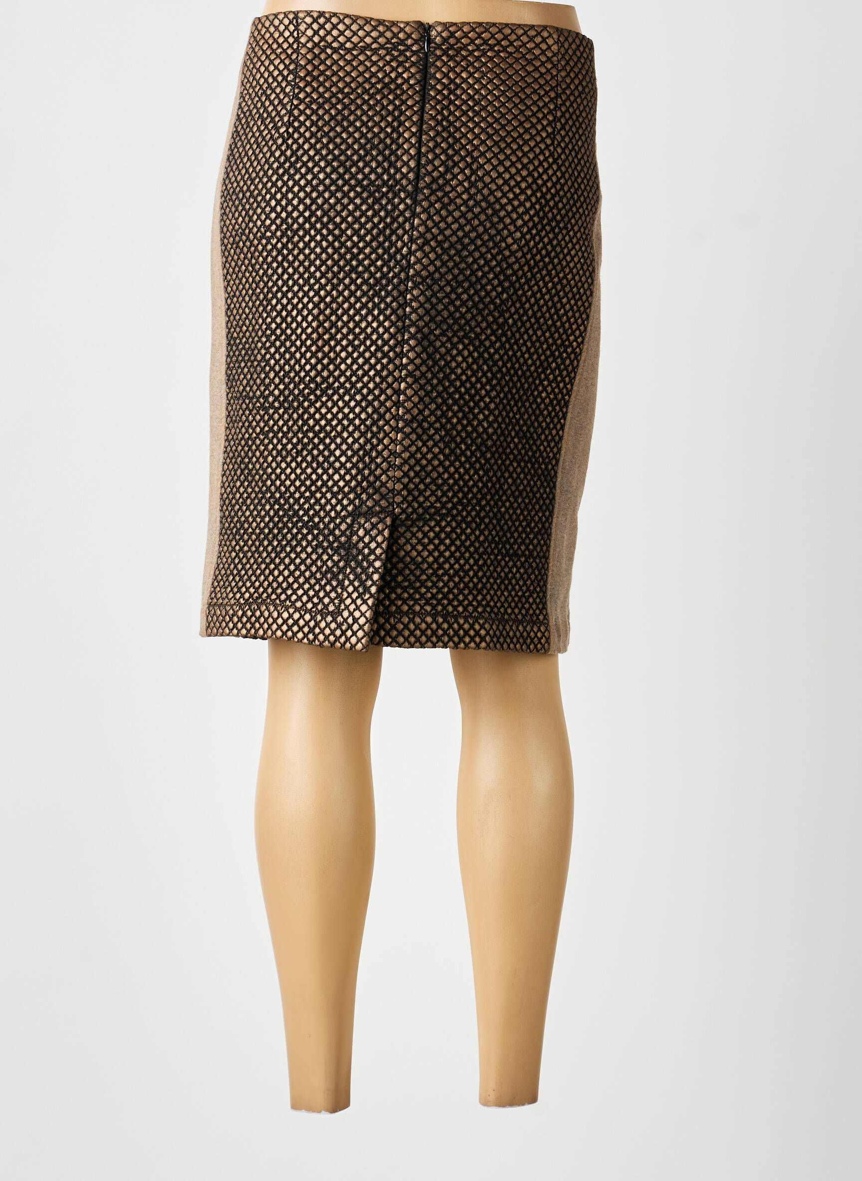 Jupe mi-longue taille à pinces marron DANIELA DALLAVALLE femme