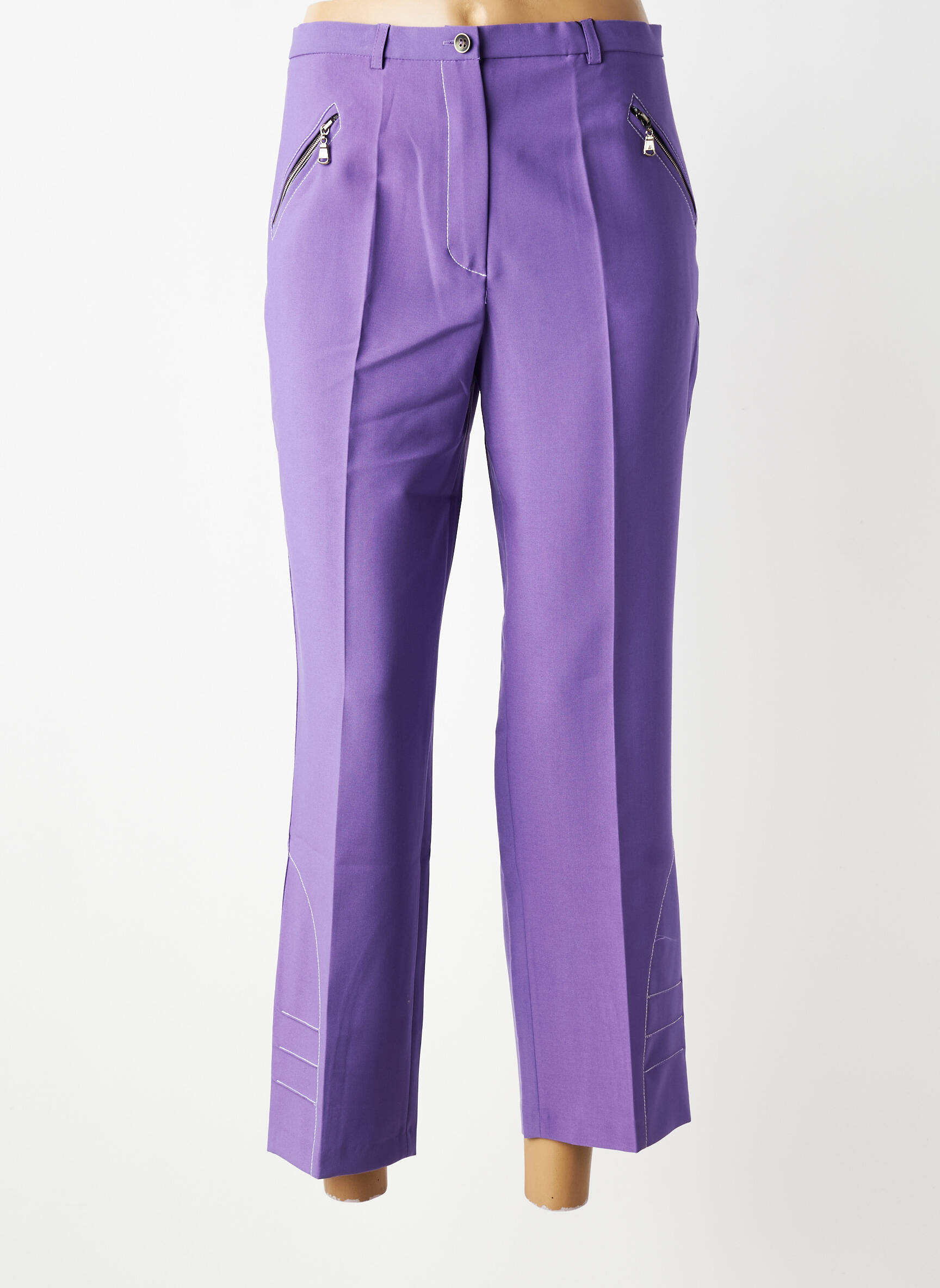 Pantalon 7/8 stretch taille normale violet MULTIPLES femme