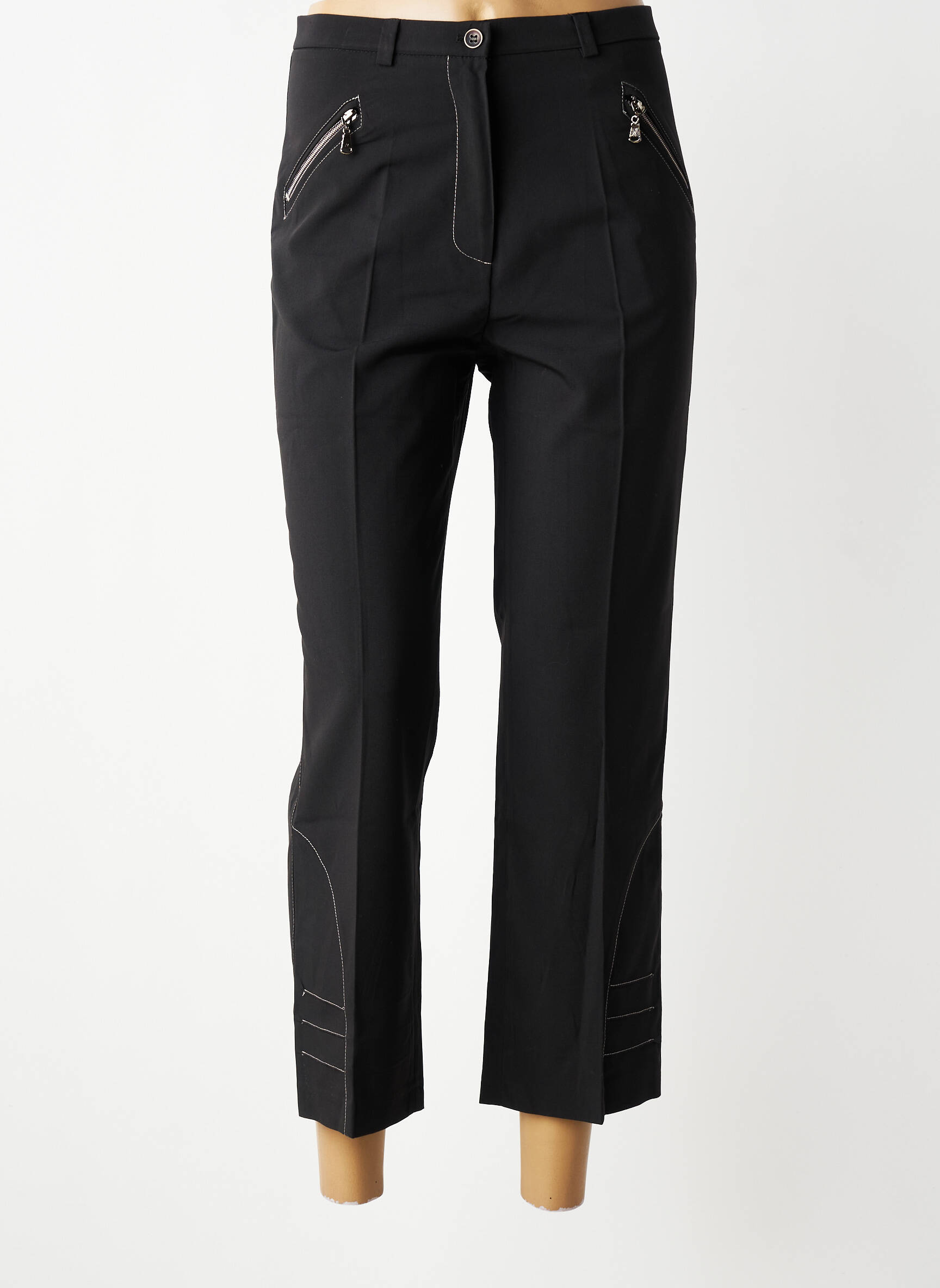 Pantalon 7/8 stretch taille normale noir MULTIPLES femme