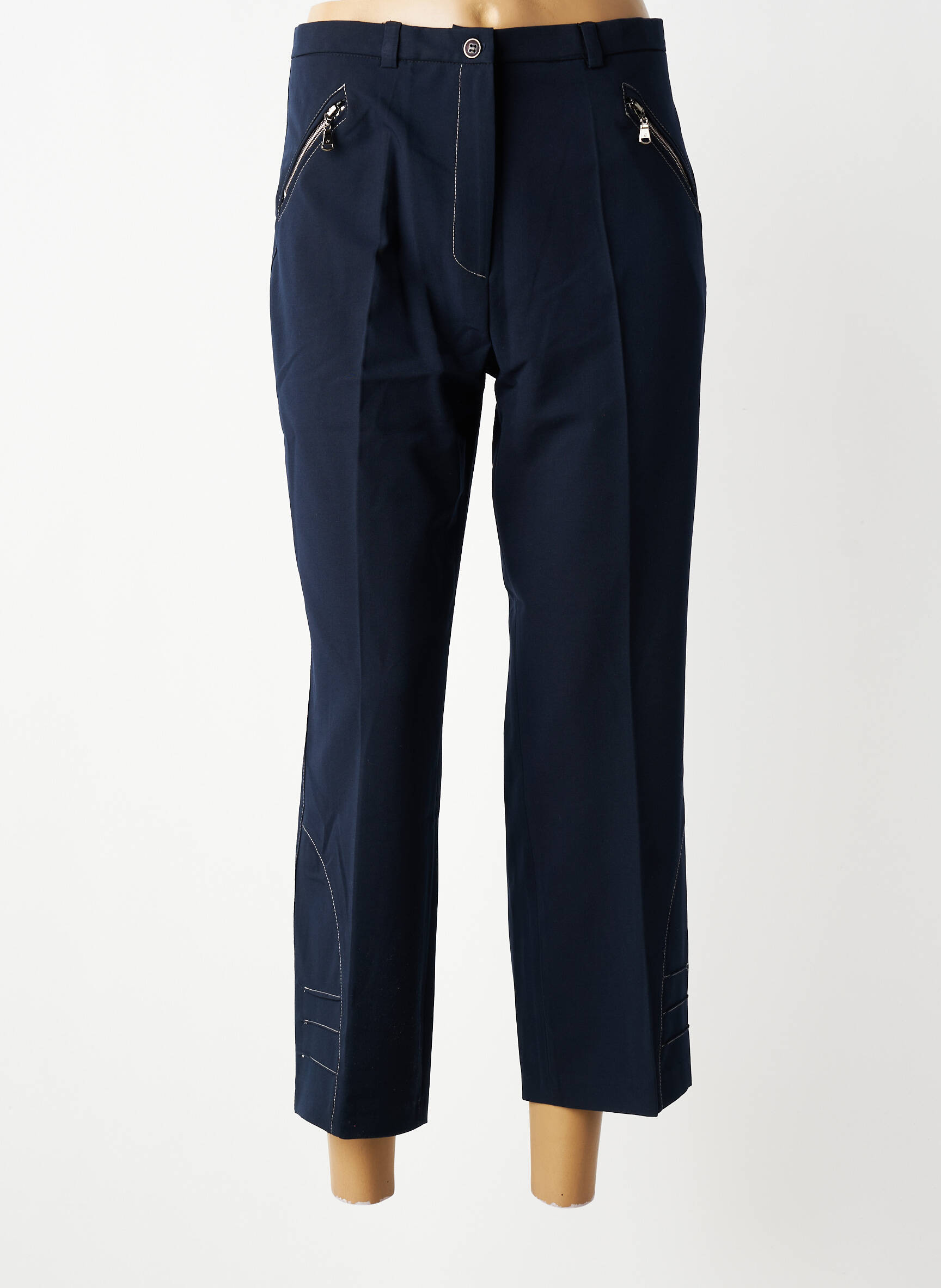 Pantalon 7/8 stretch taille normale bleu MULTIPLES femme