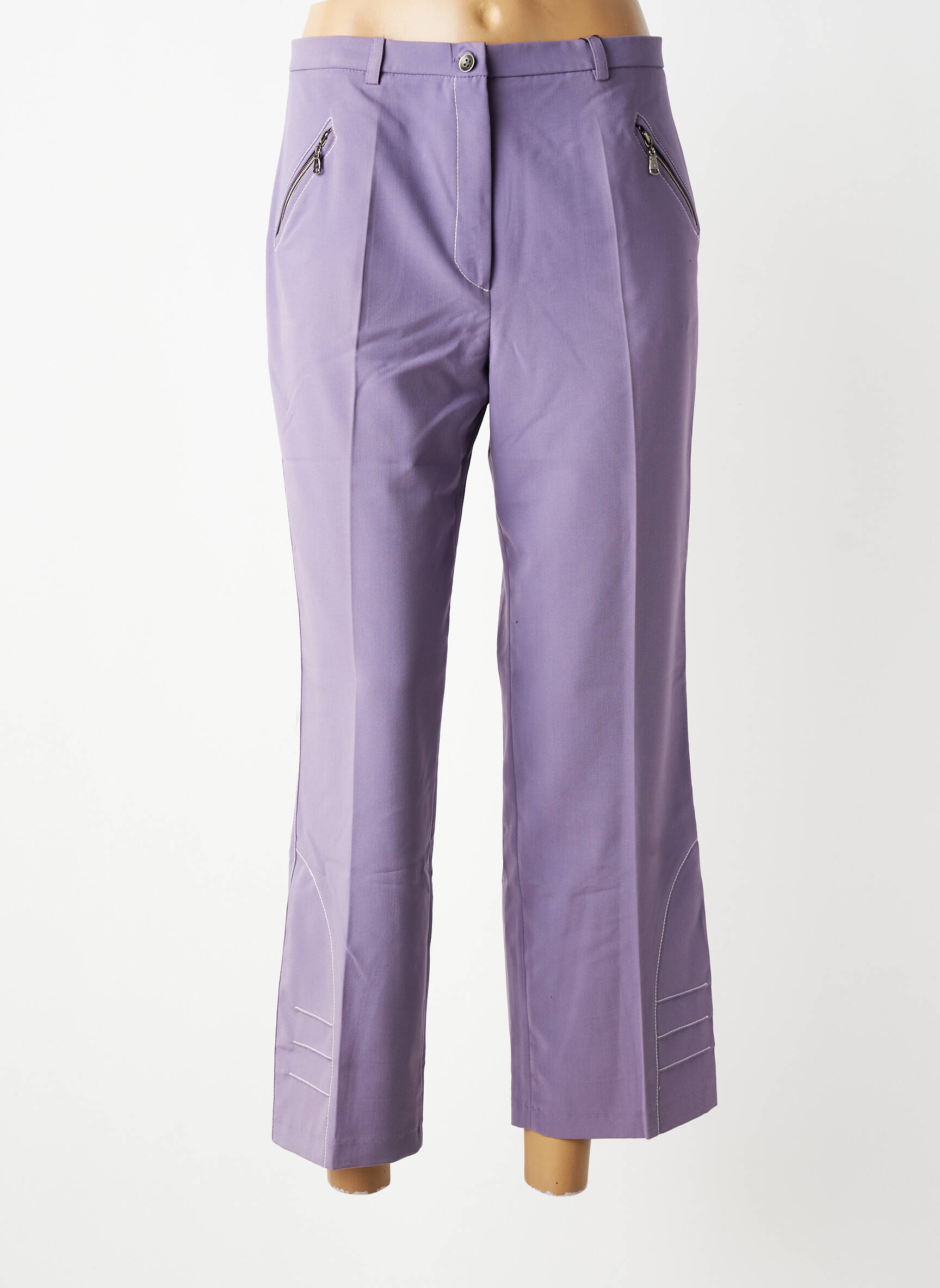 Pantalon 7/8 stretch taille normale violet MULTIPLES femme
