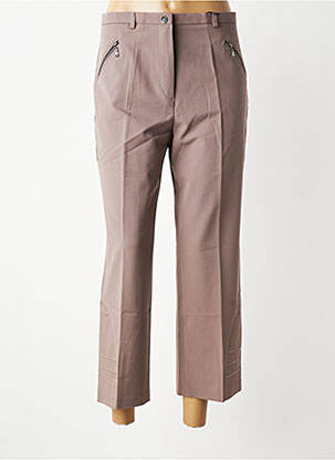 Pantalon 7/8 stretch taille normale marron MULTIPLES femme