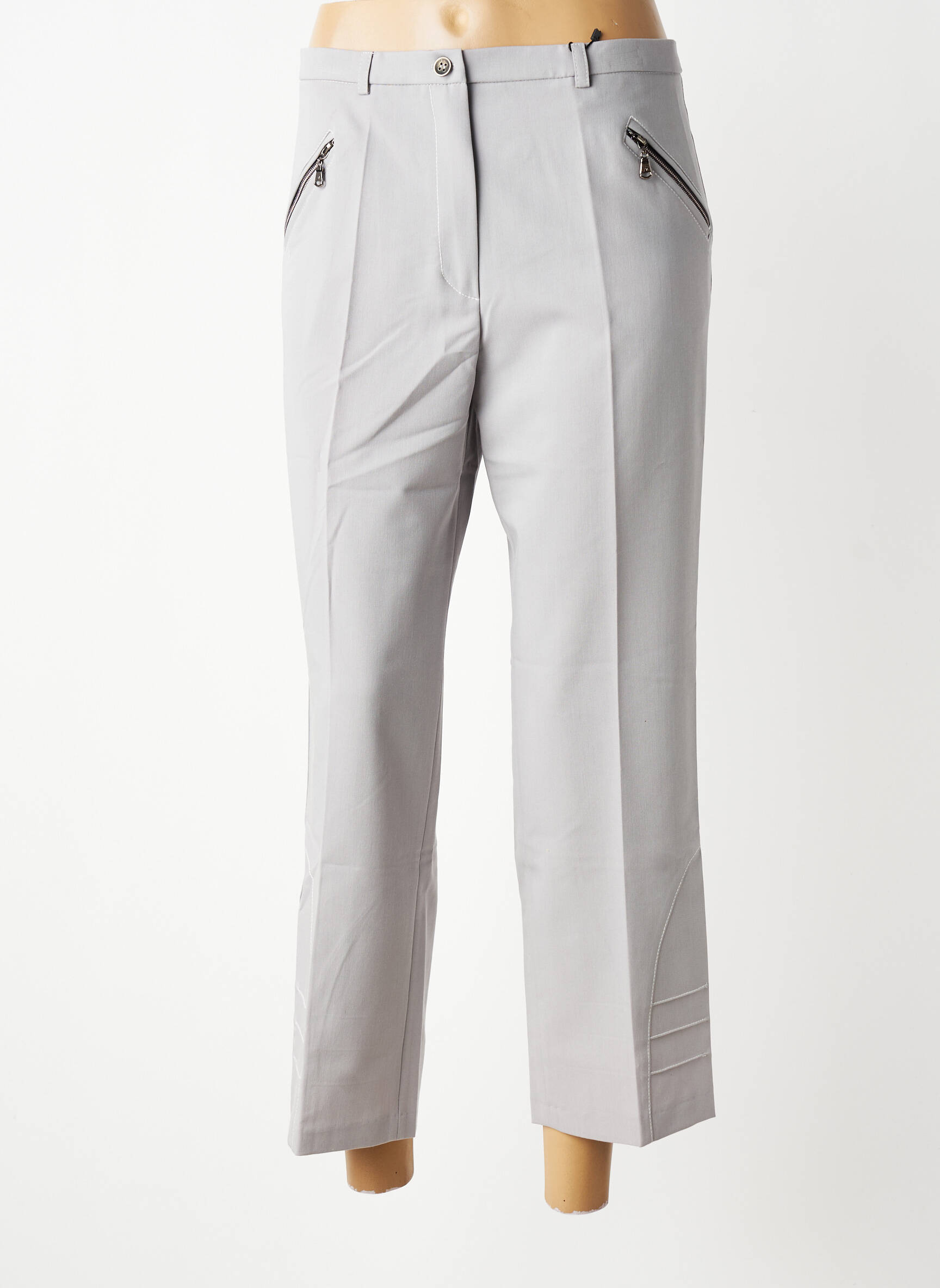 Pantalon 7/8 stretch taille normale gris MULTIPLES femme