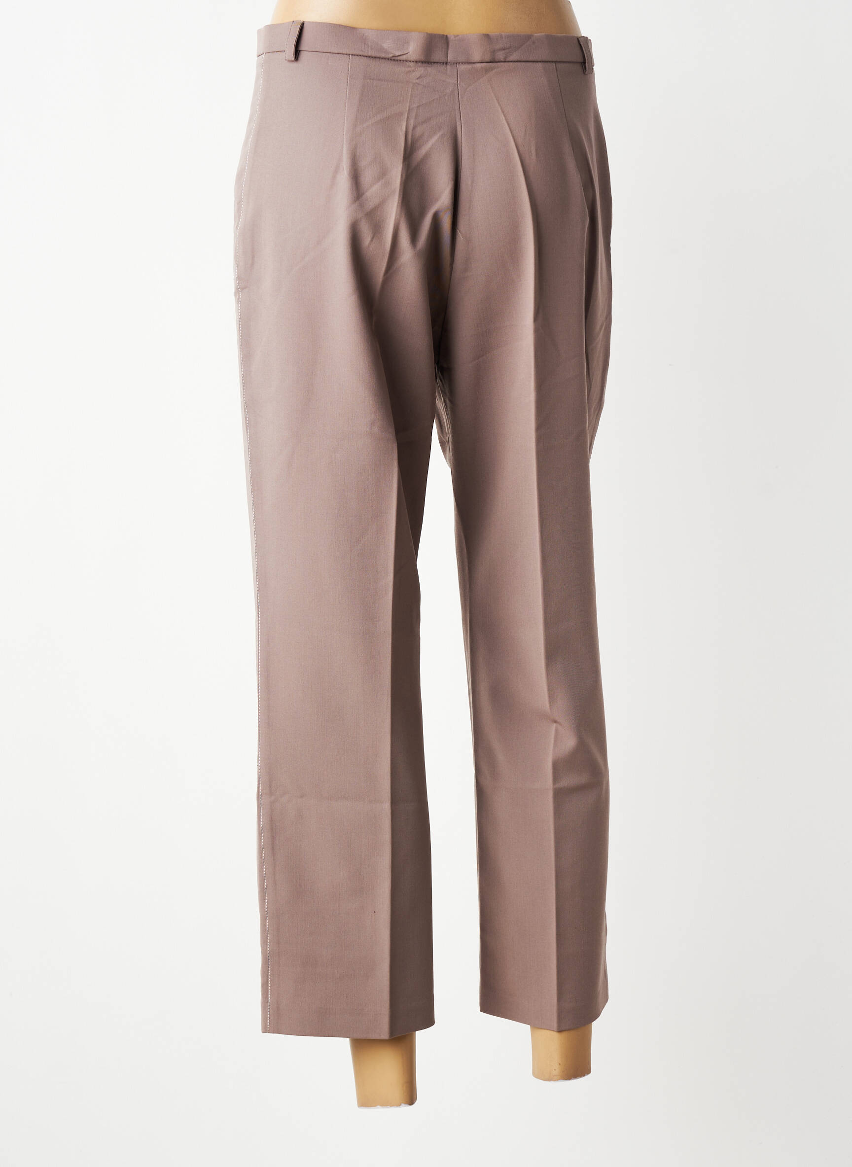 Pantalon 7/8 stretch taille normale marron MULTIPLES femme