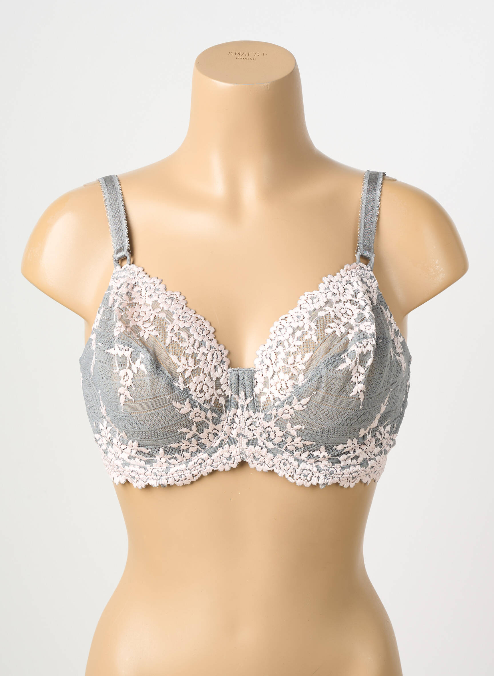 Soutien-gorge tissage dentelle haut soutien-gorge emboitant gris WACOAL femme