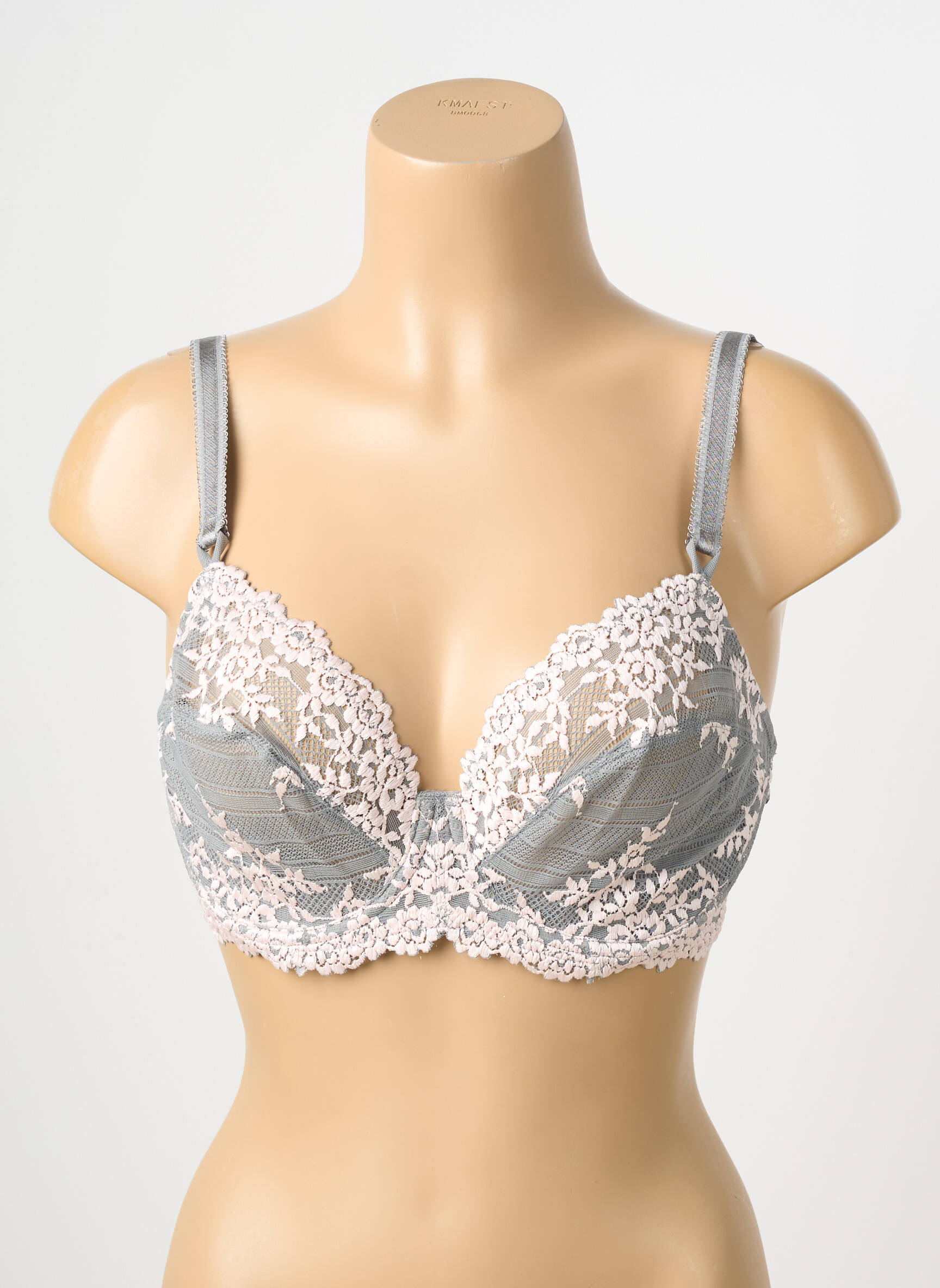 Soutien-gorge tissage dentelle haut soutien-gorge emboitant gris WACOAL femme