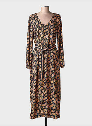Robe longue manches longues manches longues noir GEISHA femme